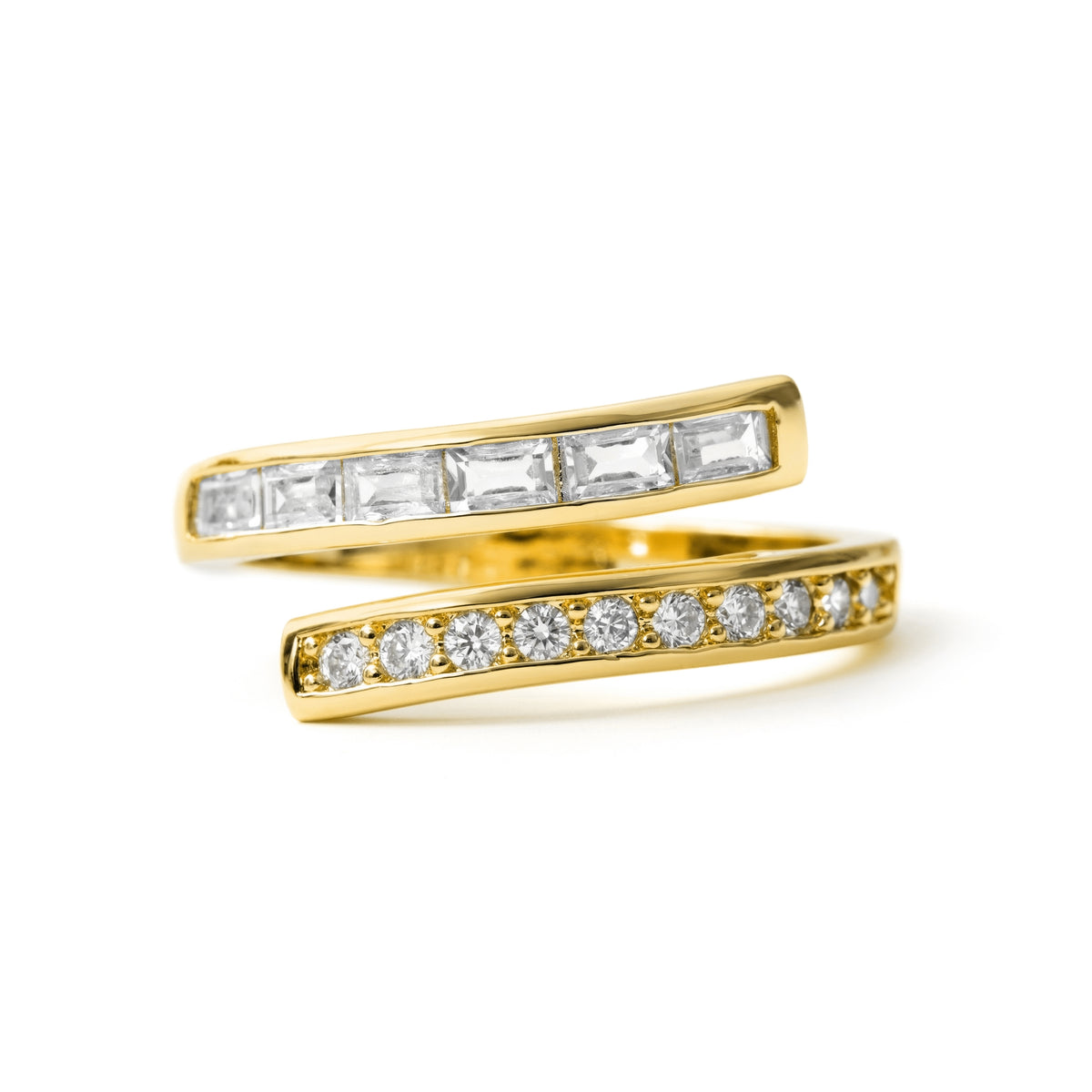 Ring with Bright Zirconia finished in 18k yellow gold - Dotza