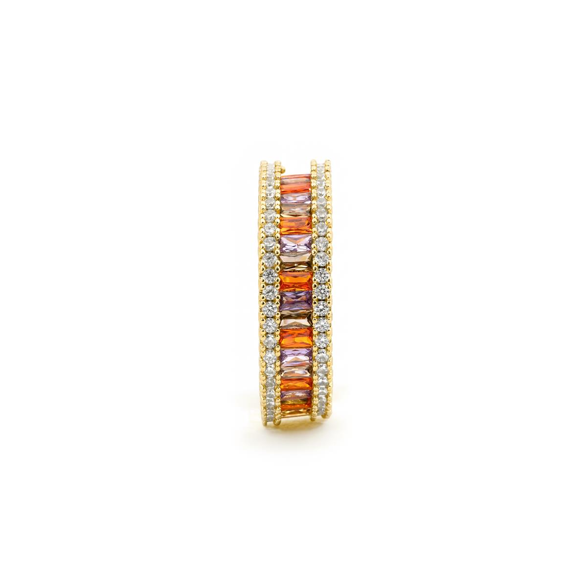 Anillo de Aleación de Metal y Circonita Multicolor acabado en oro amarillo de 18k - Baldlal