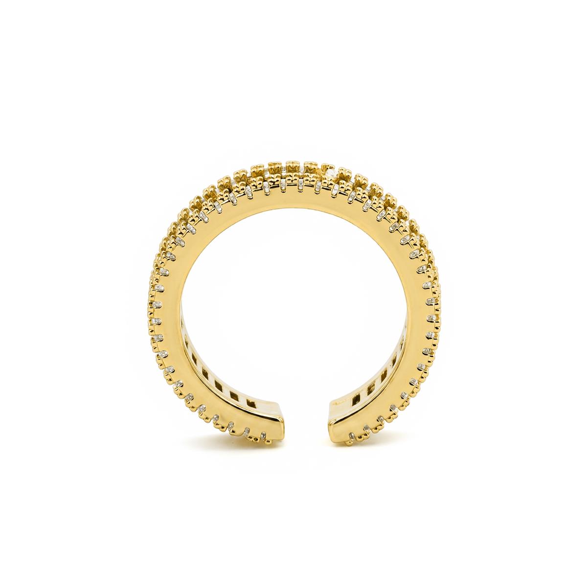 Anillo de Aleación de Metal y Circonita Multicolor acabado en oro amarillo de 18k - Baldlal