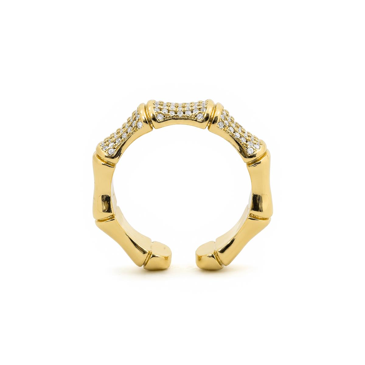 Anillo de Aleación de Metal y Circonita Brillante acabado en oro amarillo de 18k - Rechi