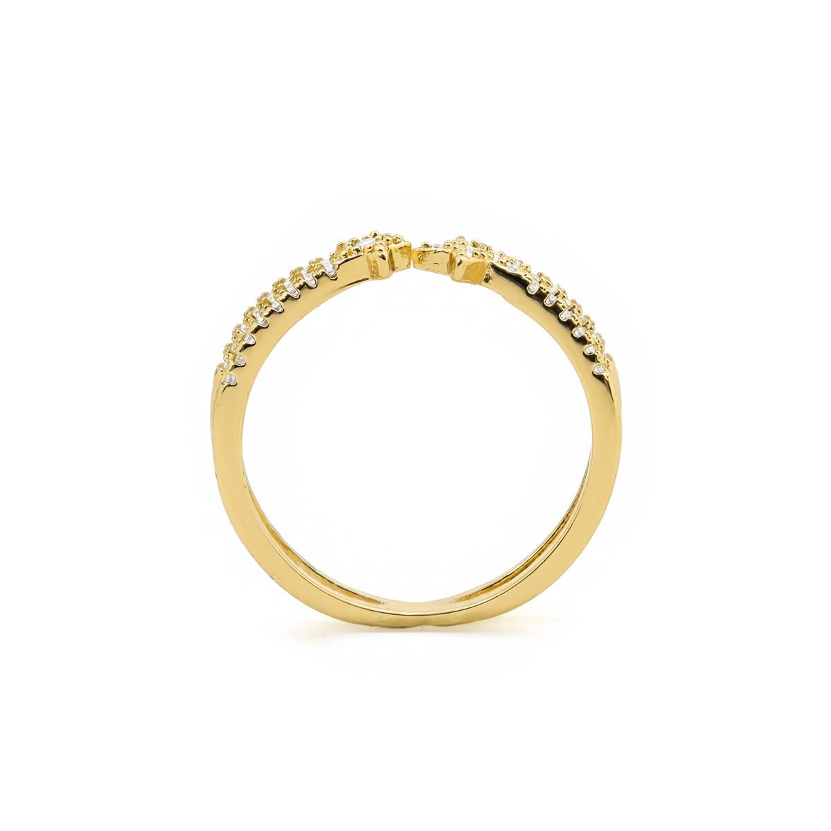 Anillo de Aleación de Metal y Circonita Brillante acabado en oro amarillo de 18k - Helmsu