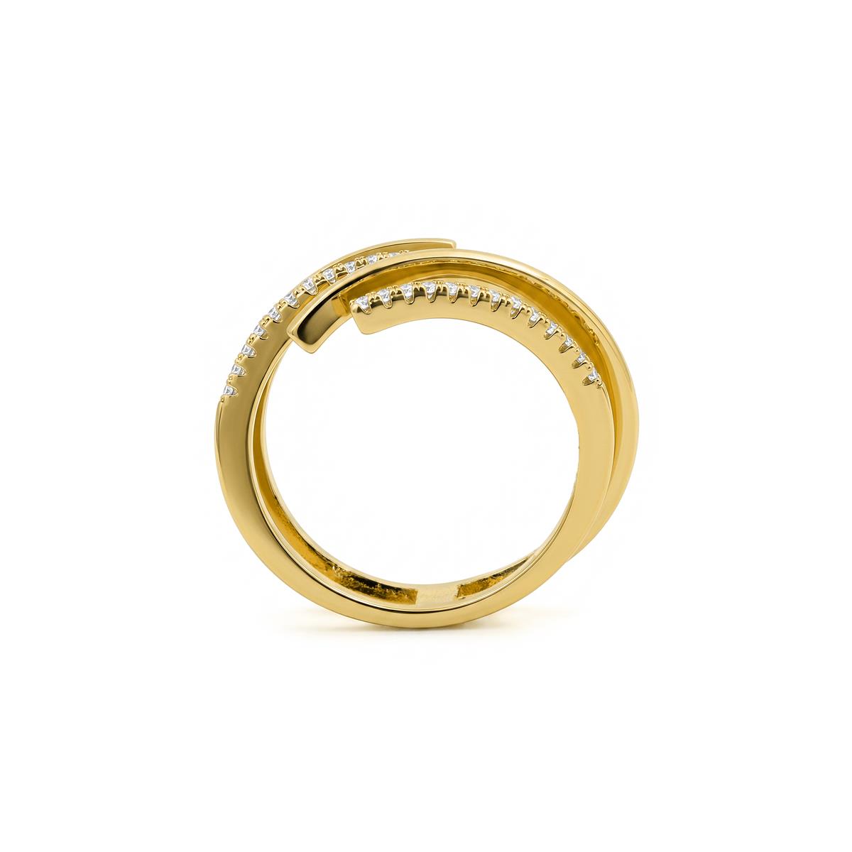 Anillo de Aleación de Metal y Circonita Brillante acabado en oro amarillo de 18k - Isda