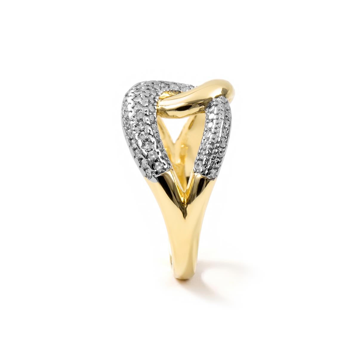 Anillo de Aleación de Metal y Circonita Brillante acabado en oro amarillo de 18k - Denan