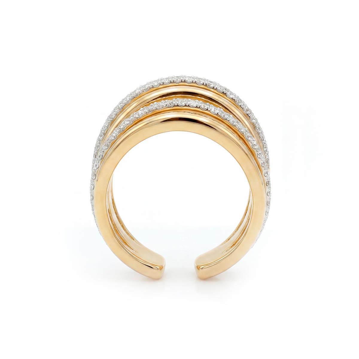 Anillo de Aleación de Metal y Circonita Brillante acabado en oro amarillo de 18k - Ximara