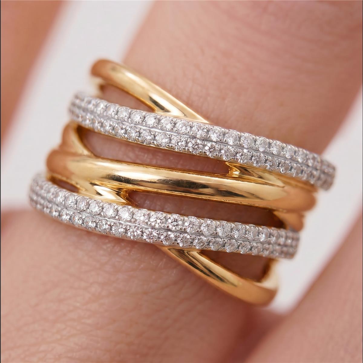 Anillo de Aleación de Metal y Circonita Brillante acabado en oro amarillo de 18k - Ximara