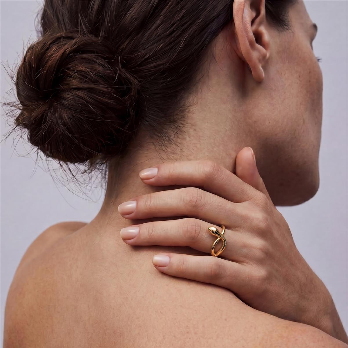 18k Yellow Gold Finish Ring - Serphentia