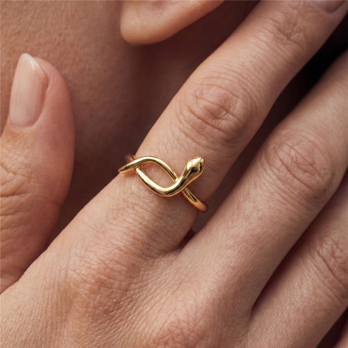 Ring mit 18k Gelbgold-Finish - Serphentia