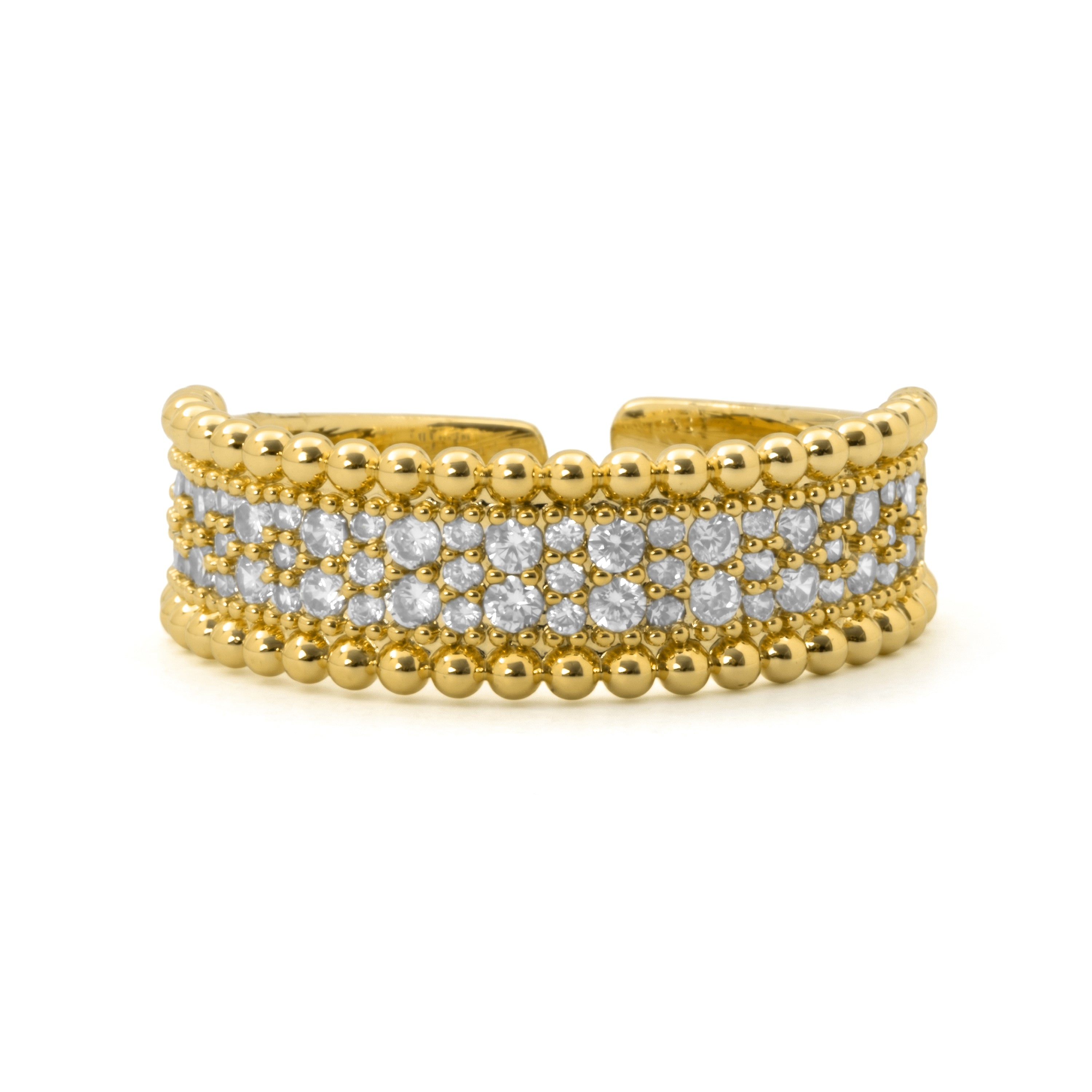 Anillo de Circonita Brillante acabado en oro amarillo de 18k - Duman