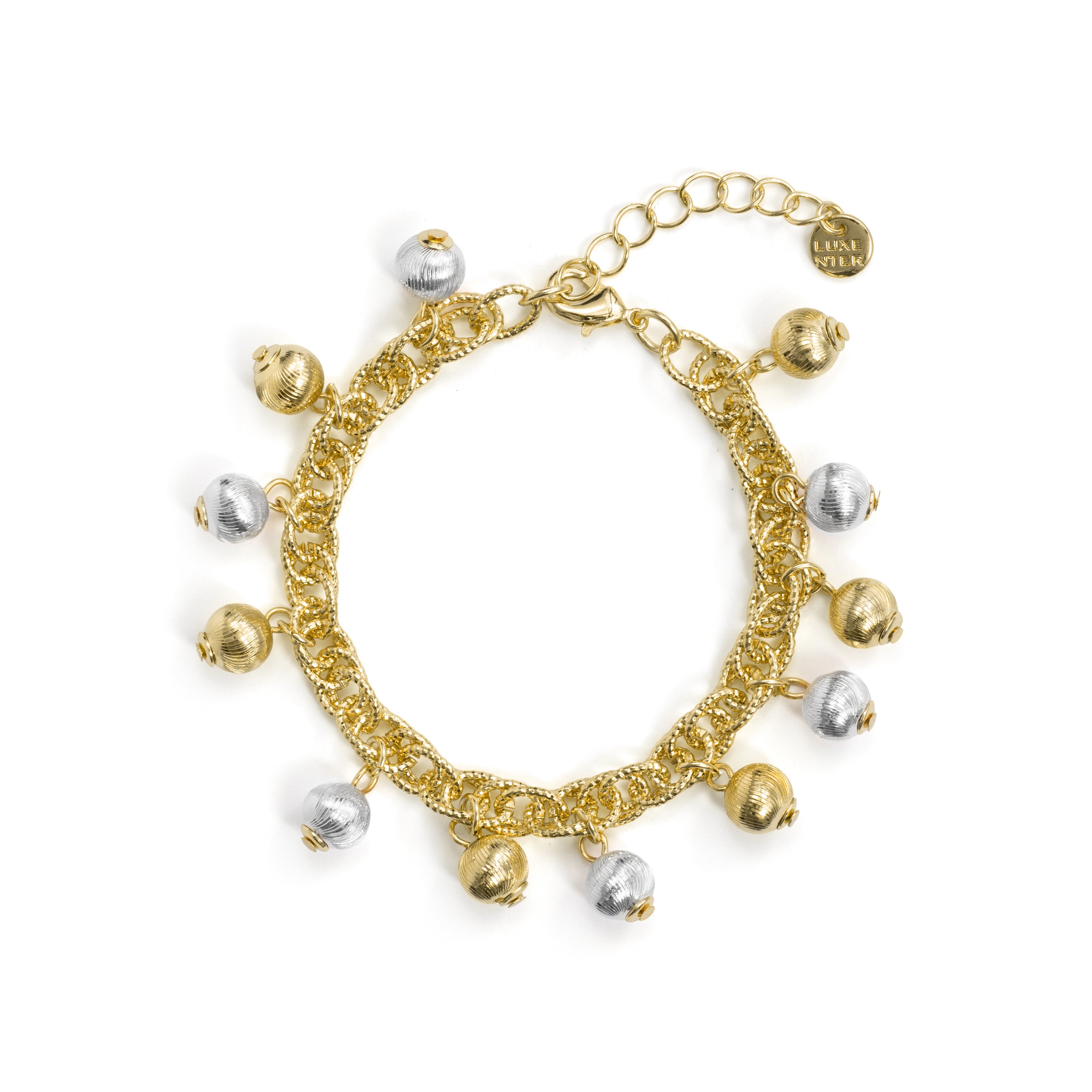 Pulsera acabado en rodio, oro amarillo y rosa de 18k - Leely