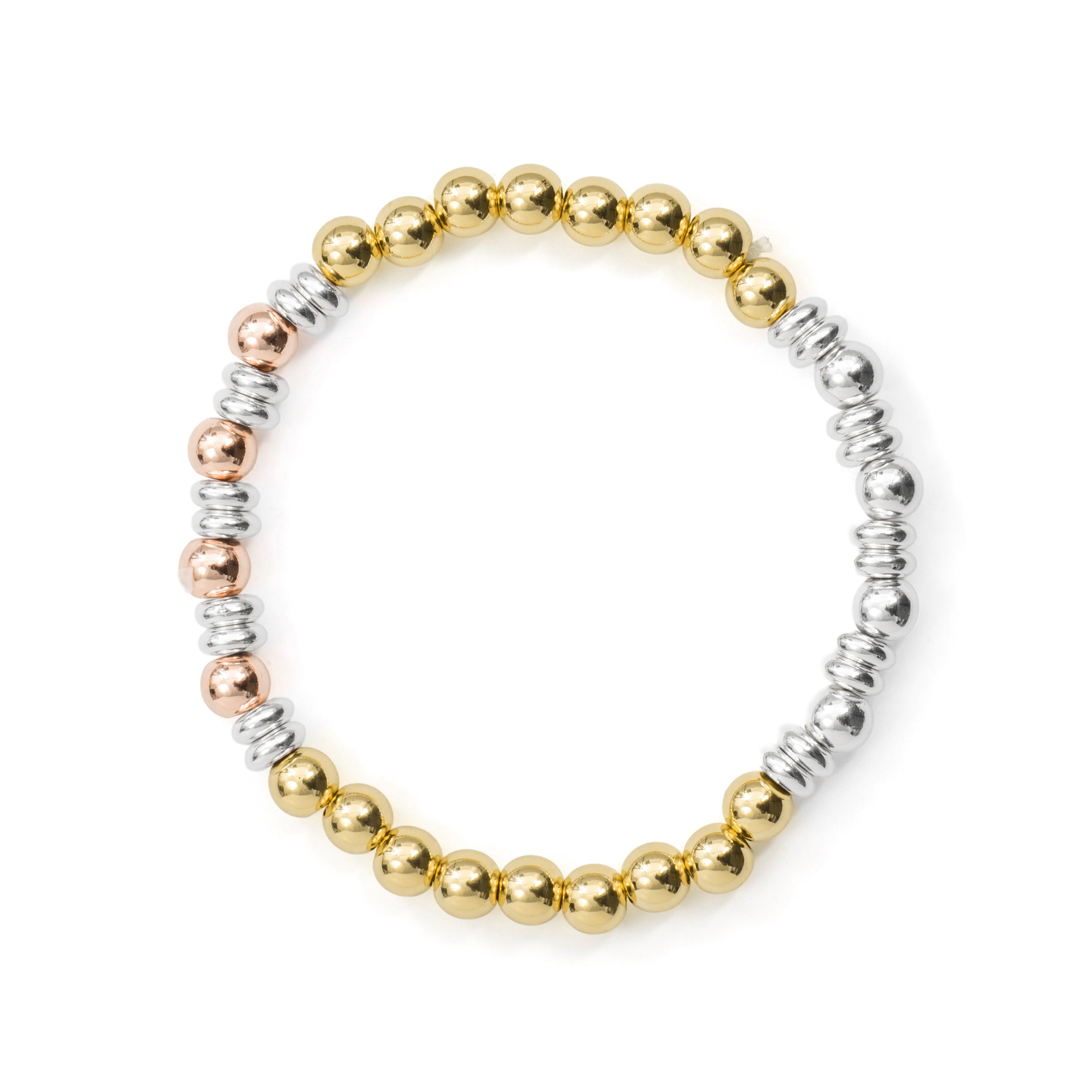 Pulsera acabado en rodio, oro amarillo y rosa de 18k - Arinim