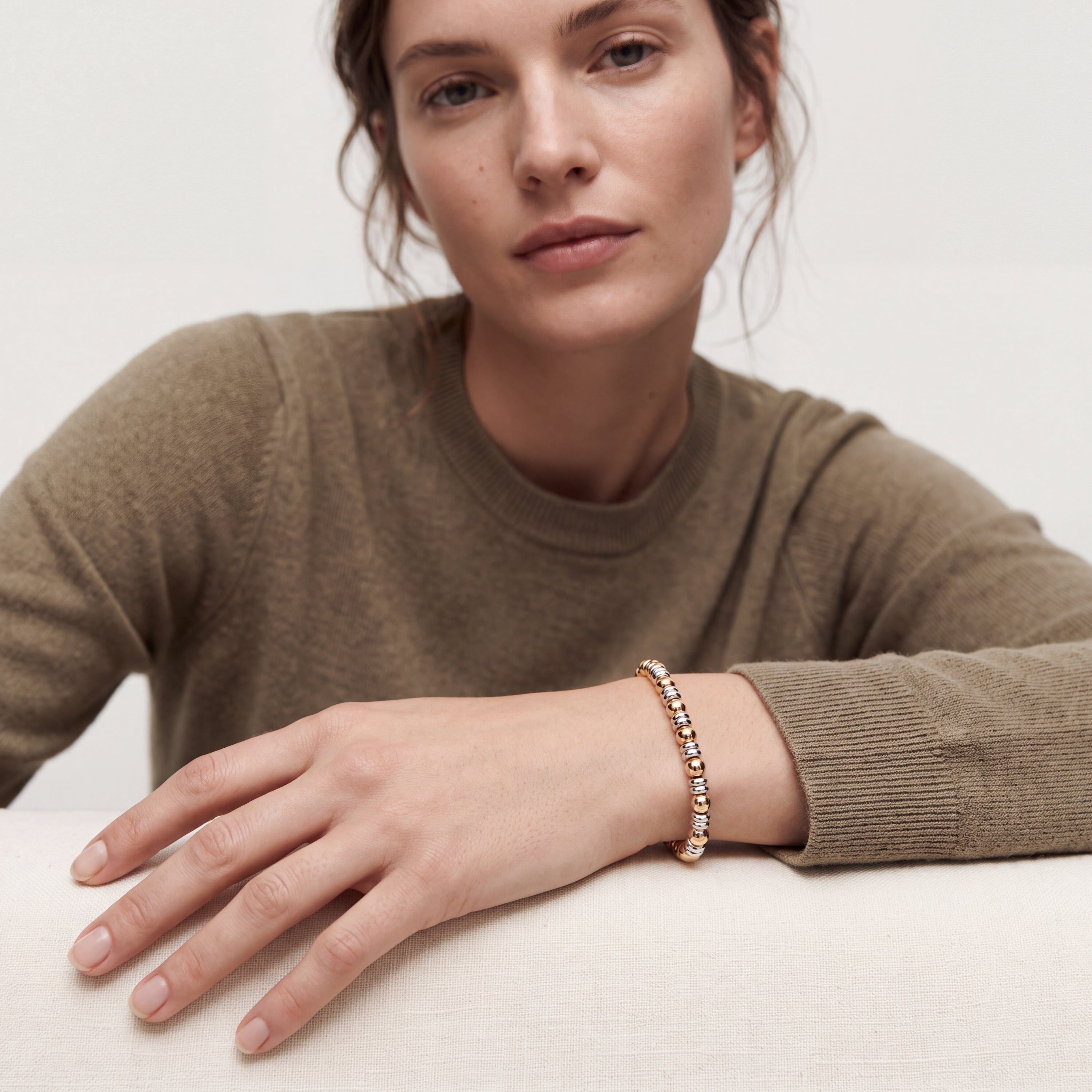Pulsera acabado en rodio, oro amarillo y rosa de 18k - Arinim