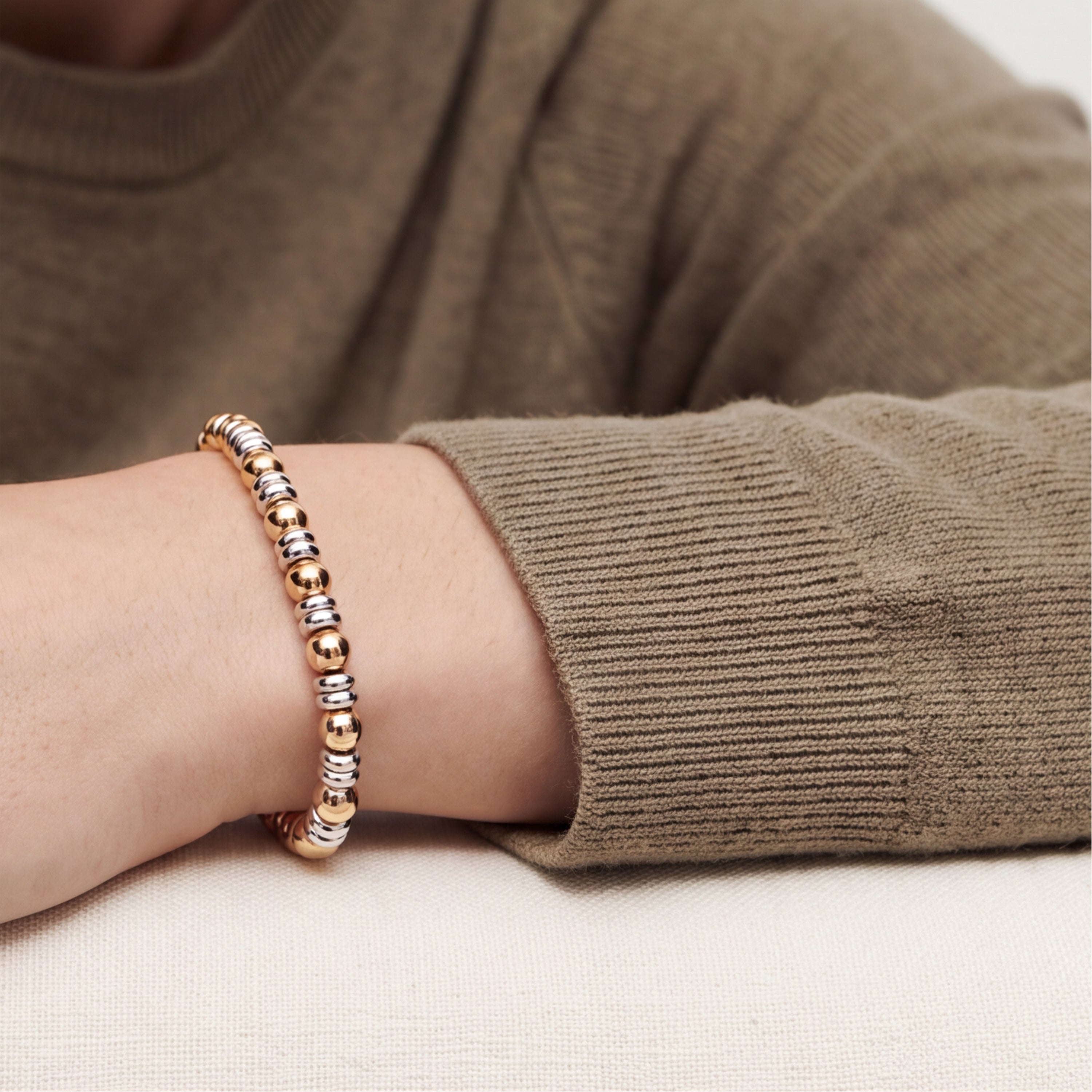 Pulsera acabado en rodio, oro amarillo y rosa de 18k - Arinim