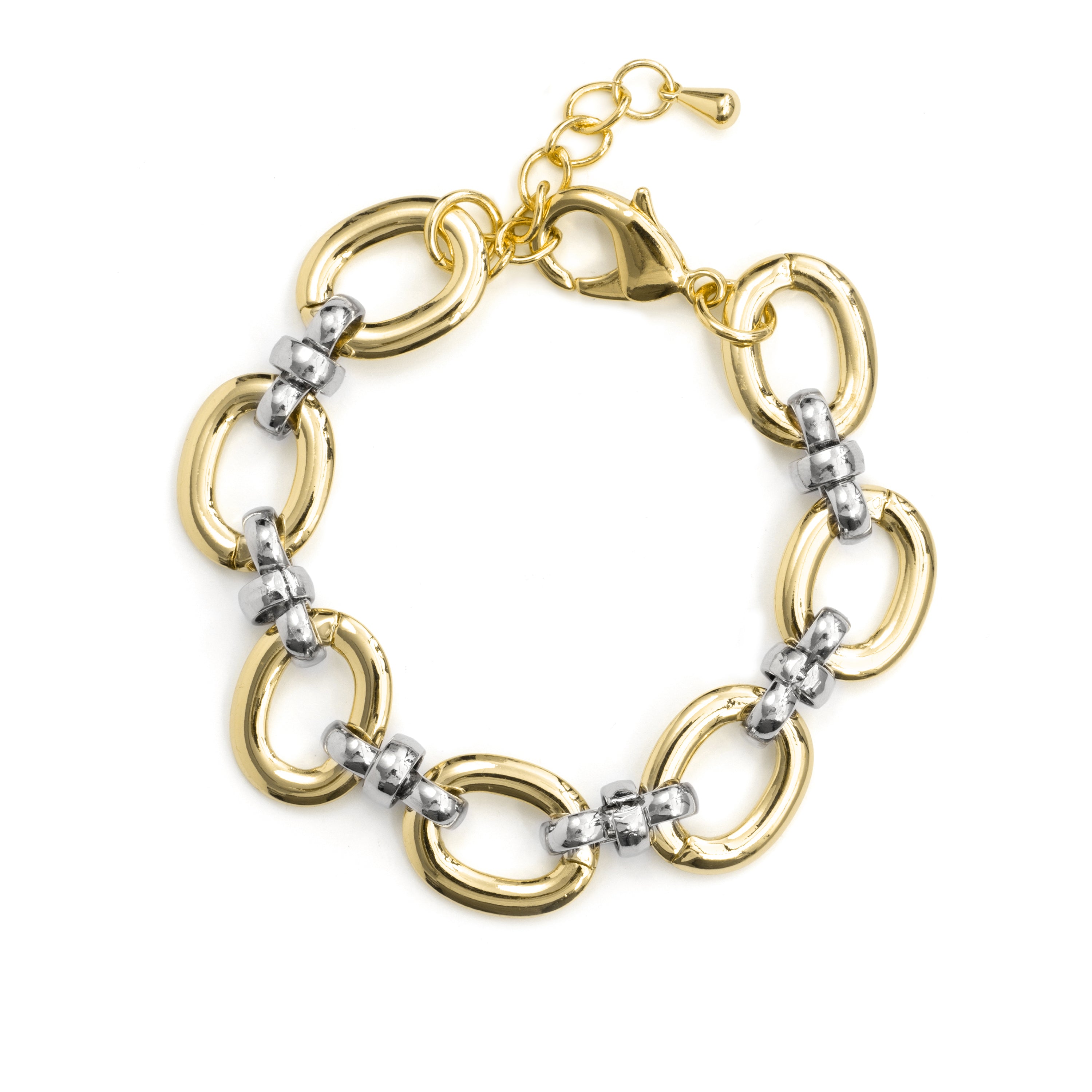 Pulsera de Circonita Brillante acabado en rodio, oro amarillo y rosa de 18k - Hildesi