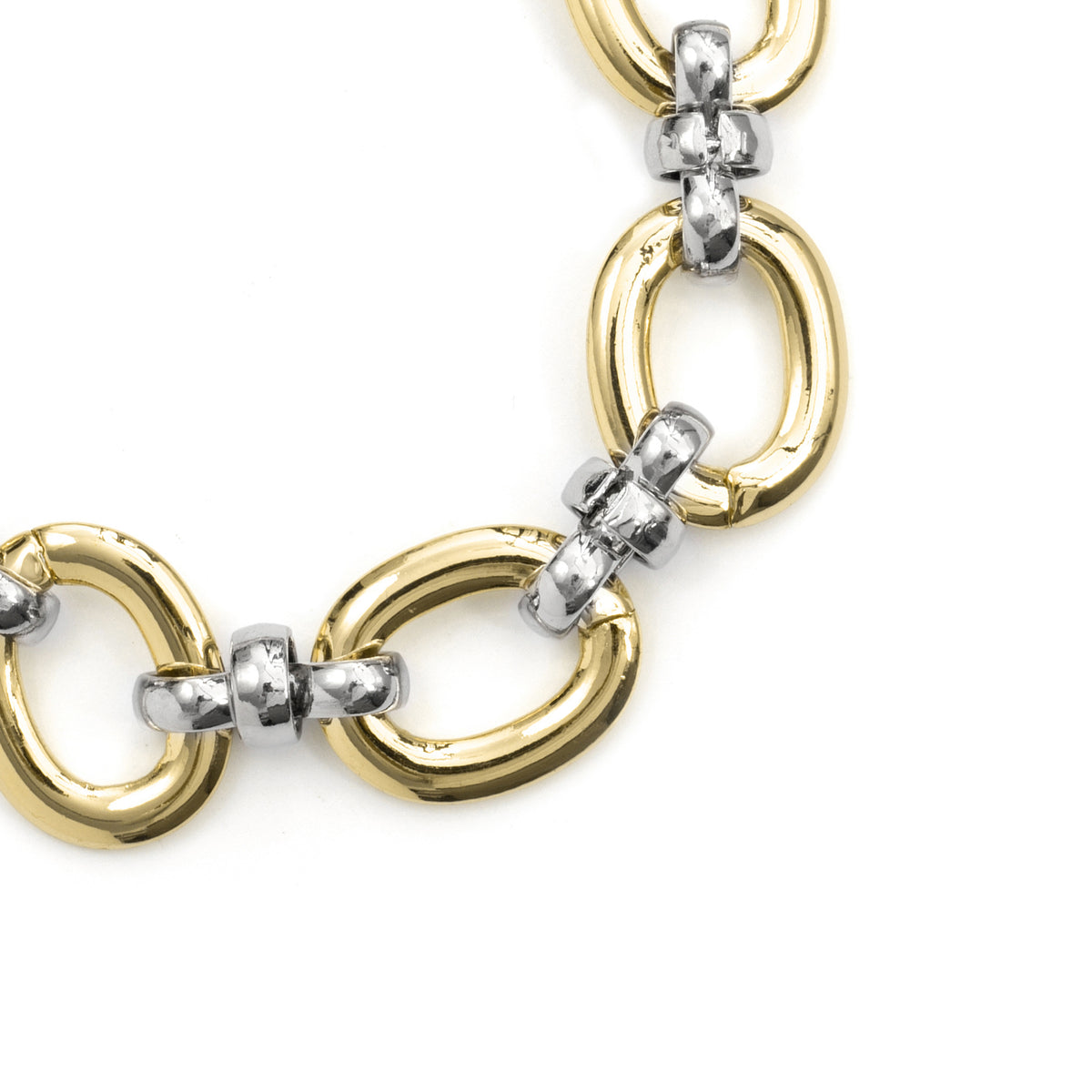 Rhodium and yellow gold-finish bracelet - Hildesi