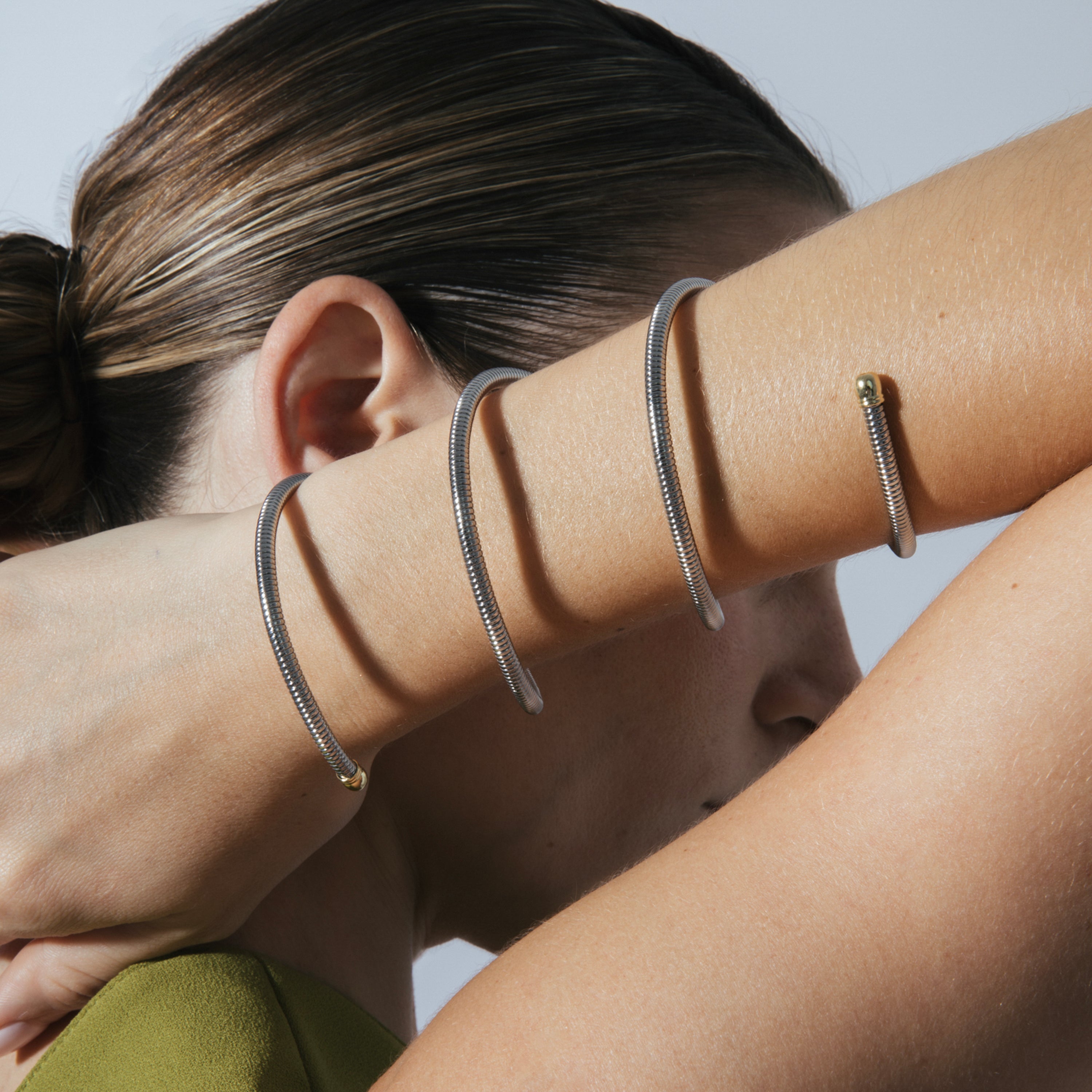 Pulsera acabado en rodio, Oro Amarillo y Rosa de 18K - Thaura