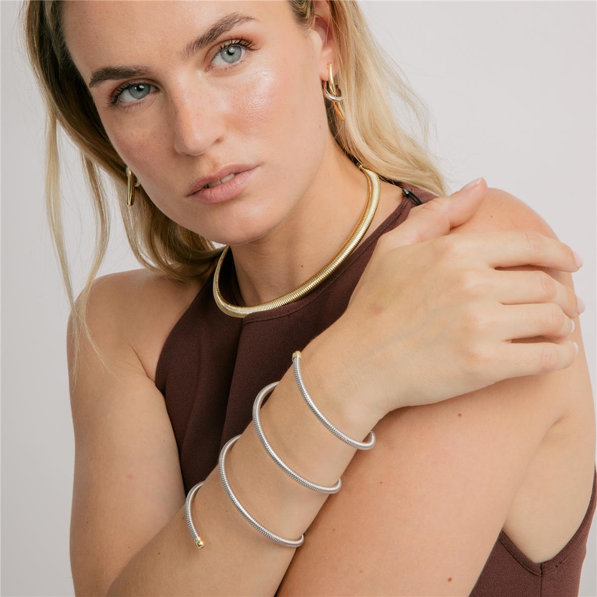 Pulsera acabado en rodio, Oro Amarillo y Rosa de 18K - Thaura