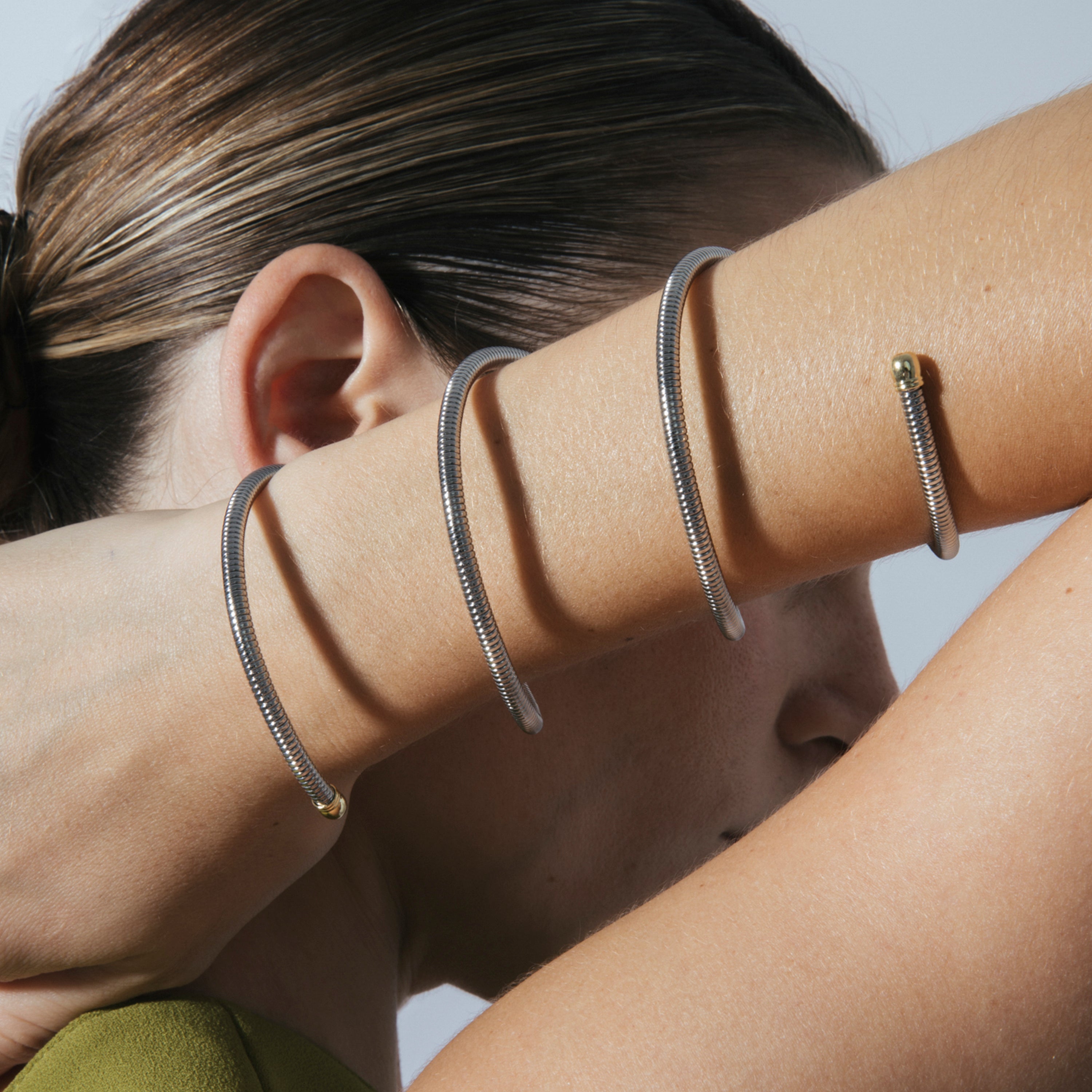 Pulsera acabado en rodio, Oro Amarillo y Rosa de 18K - Thaura