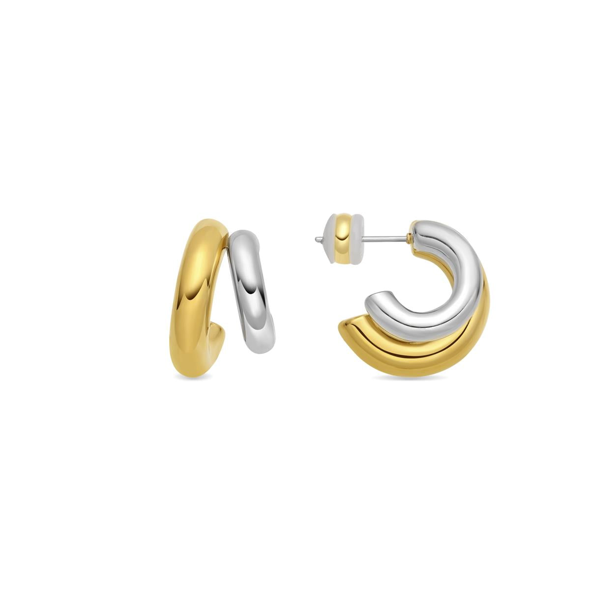 Brincos com acabamento em ouro amarelo 18k - Derck