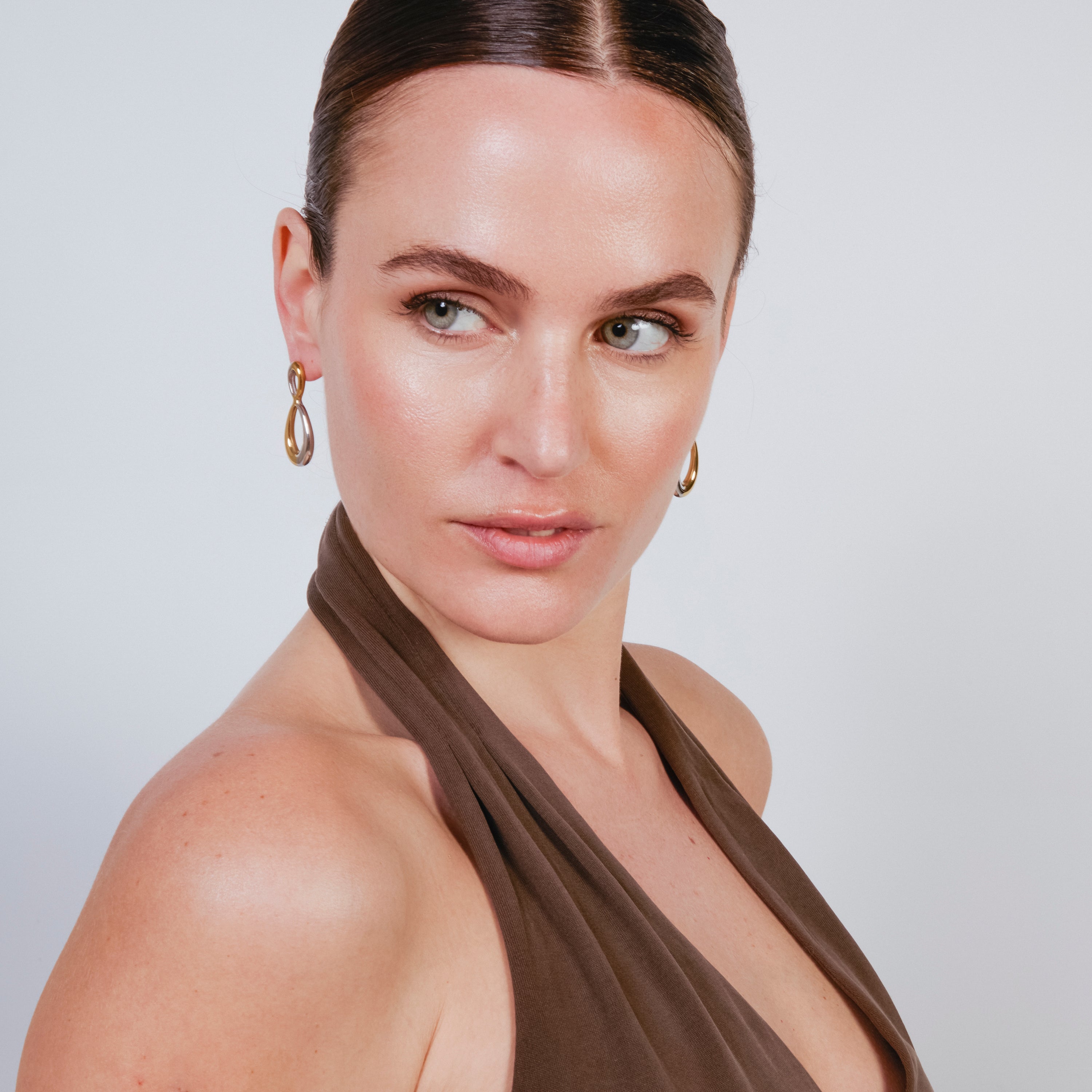 18k Yellow Gold Finish Earrings - Slanlu