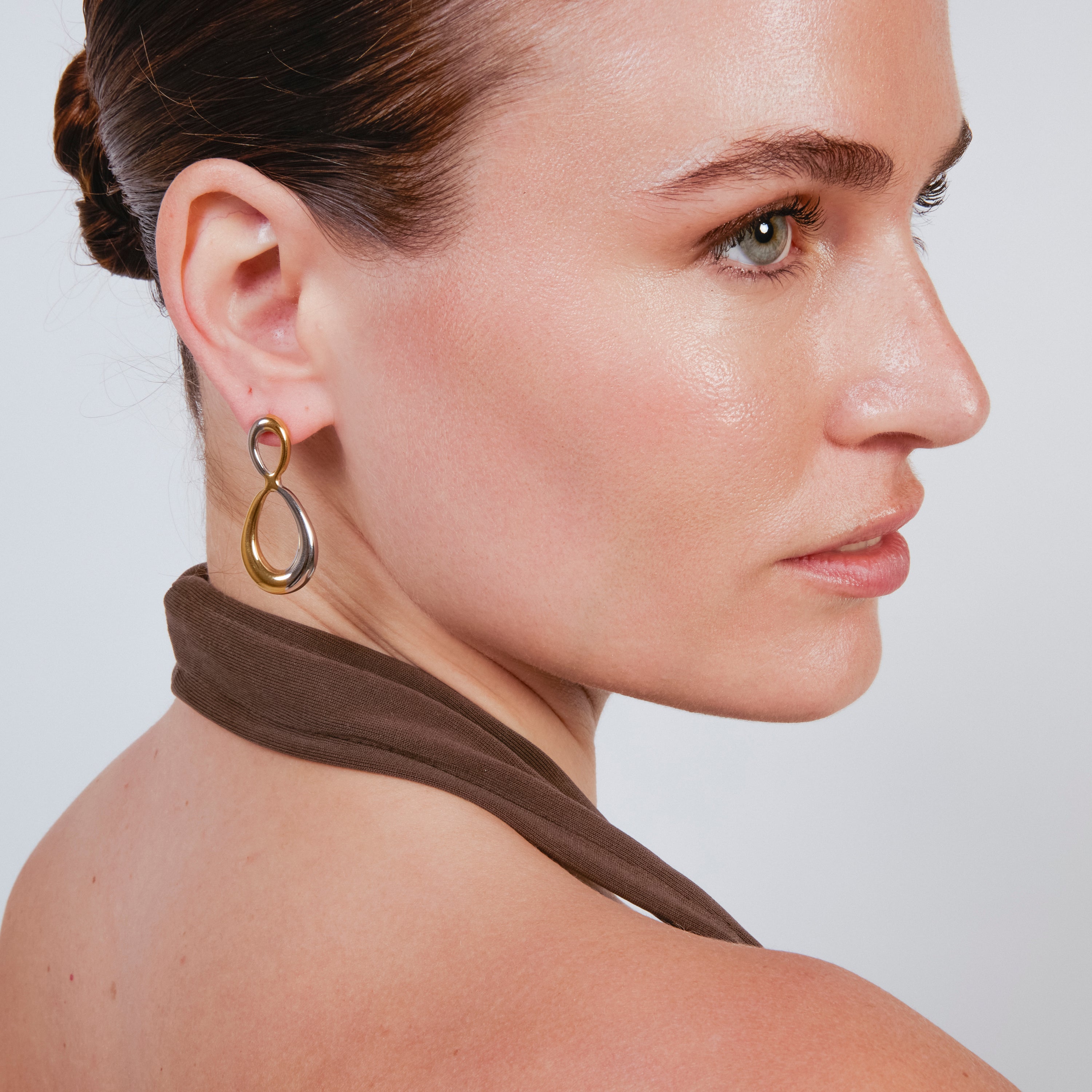 18k Yellow Gold Finish Earrings - Slanlu