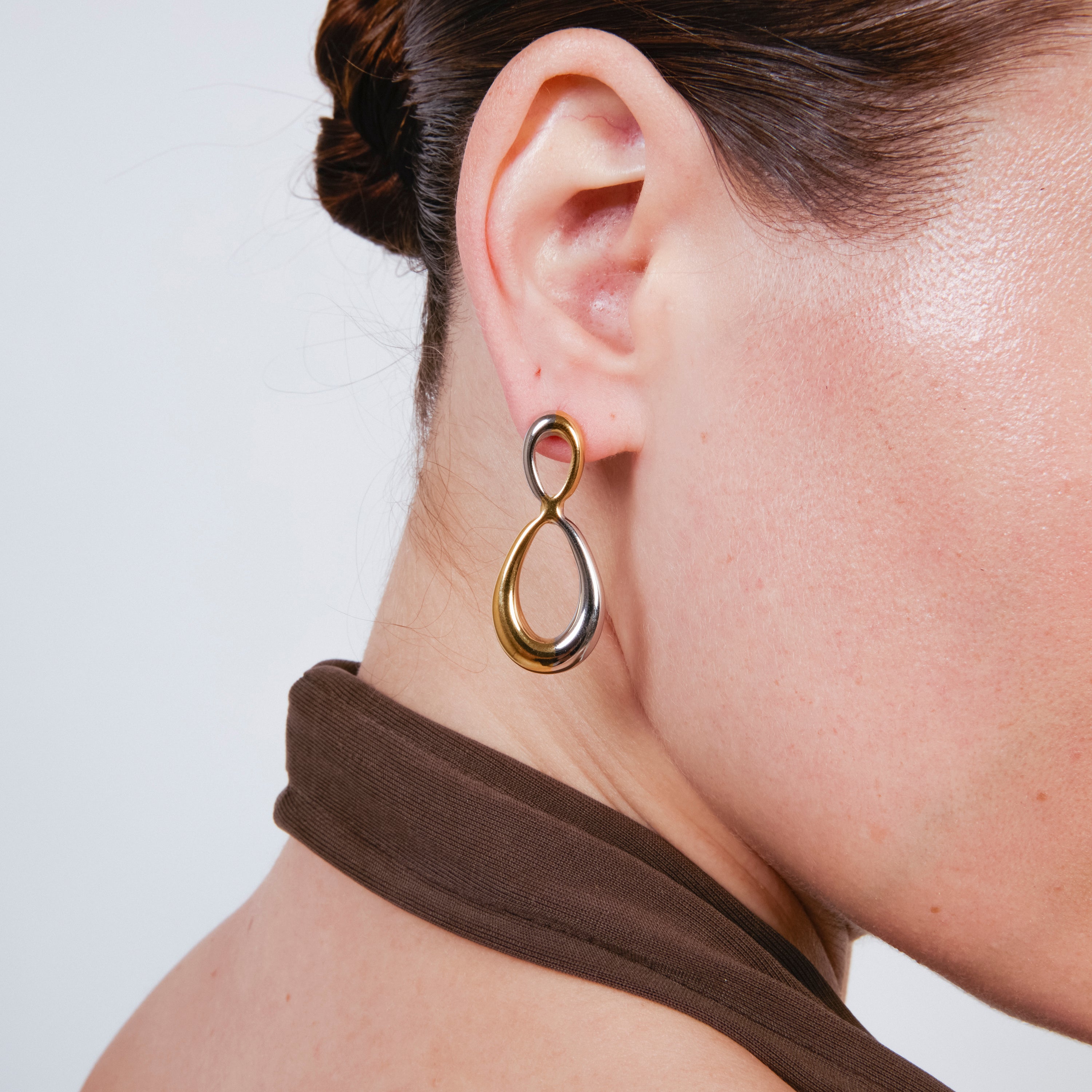 18k Yellow Gold Finish Earrings - Slanlu