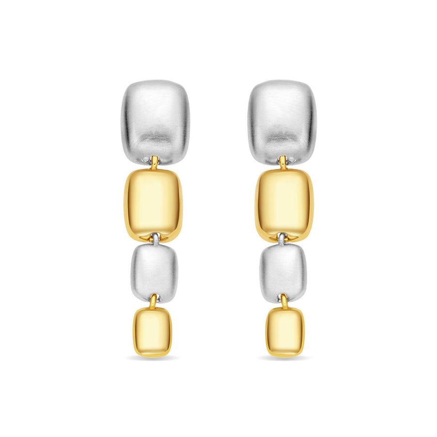 Pendientes acabado en rodio, oro amarillo de 18k - Glaga