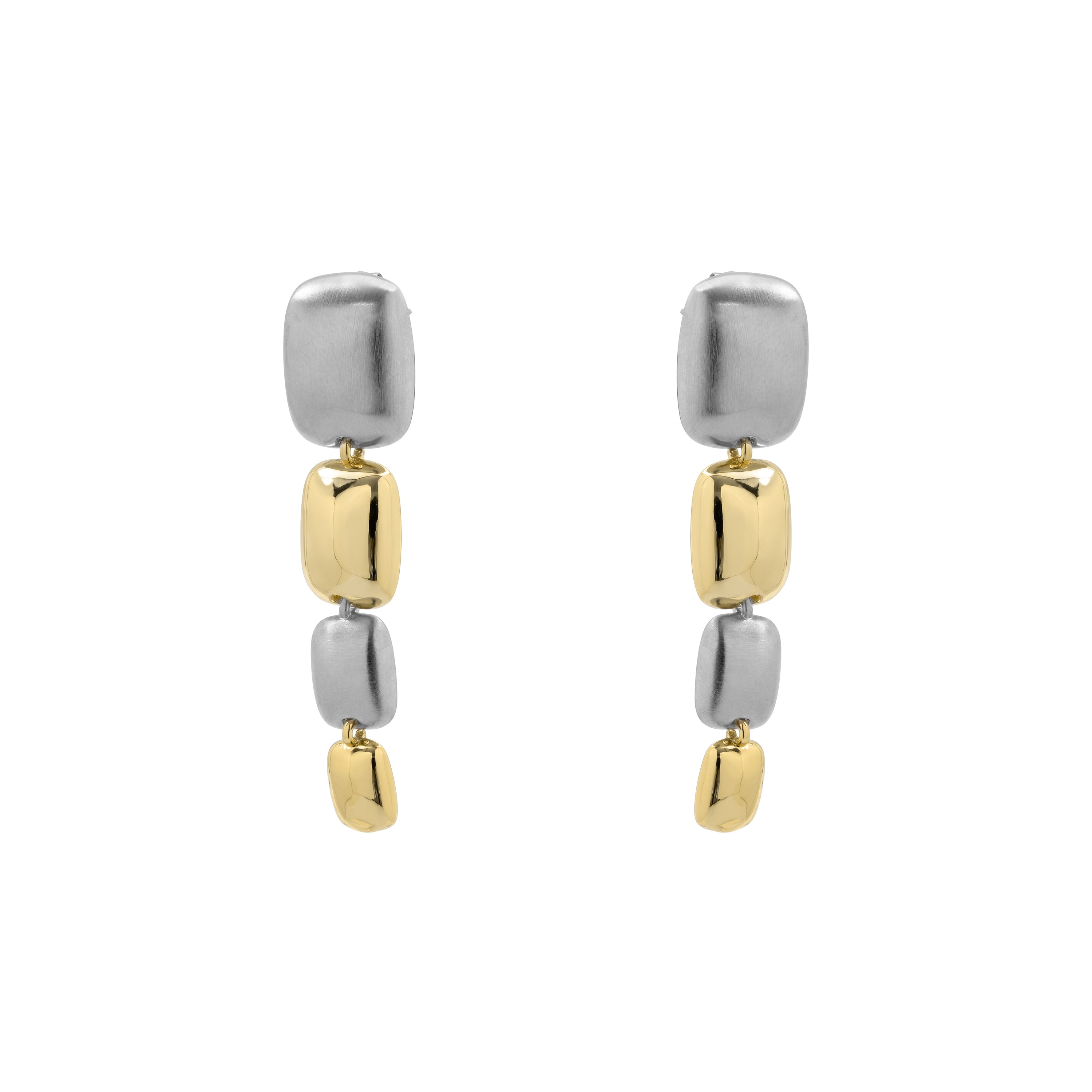 Pendientes acabado en rodio, oro amarillo y rosa de 18k - Glaga