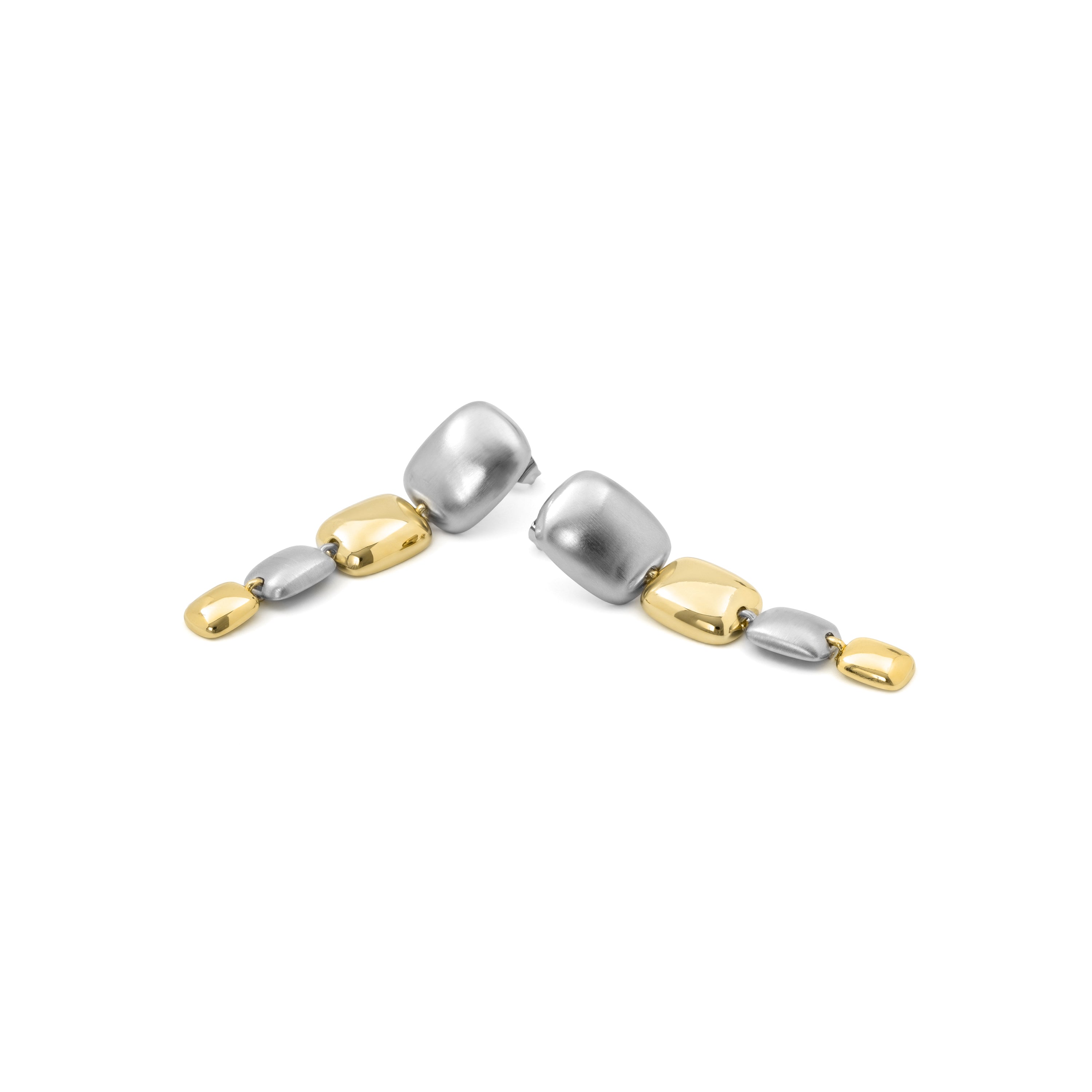 Pendientes acabado en rodio, oro amarillo y rosa de 18k - Glaga