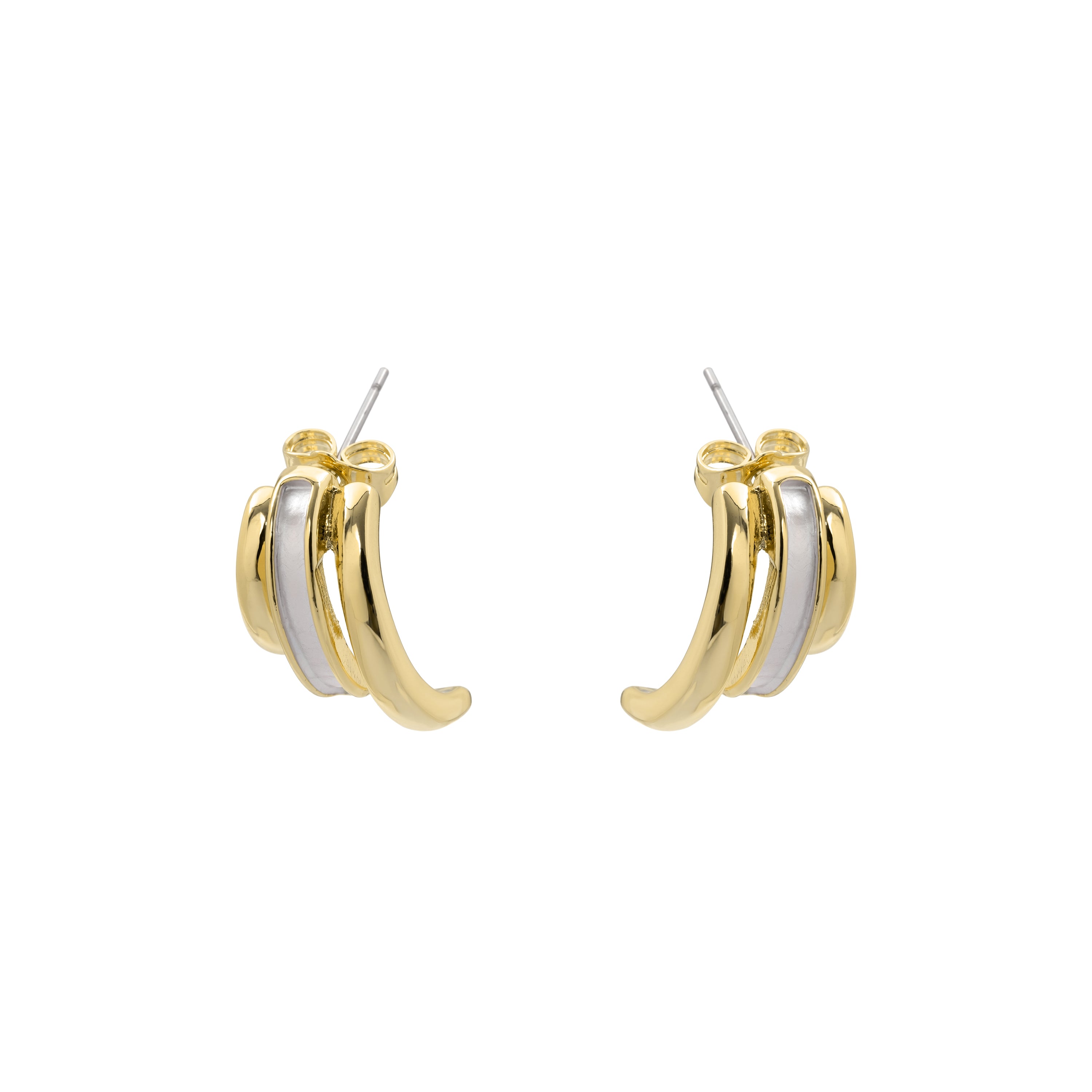 Pendientes acabado en rodio, oro amarillo y rosa de 18k - Eresron