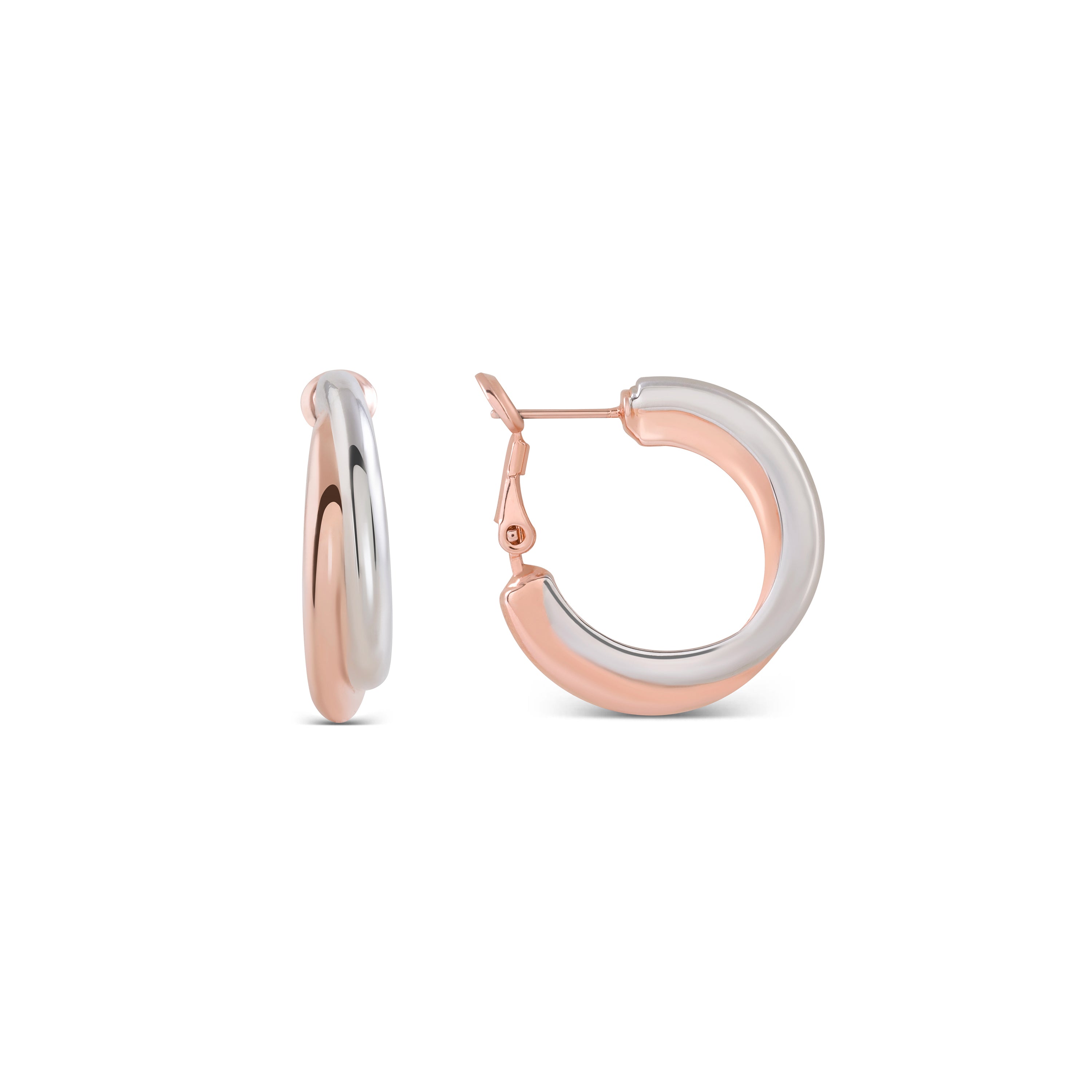 Brincos acabados em ouro rosa 18K - Kalambo