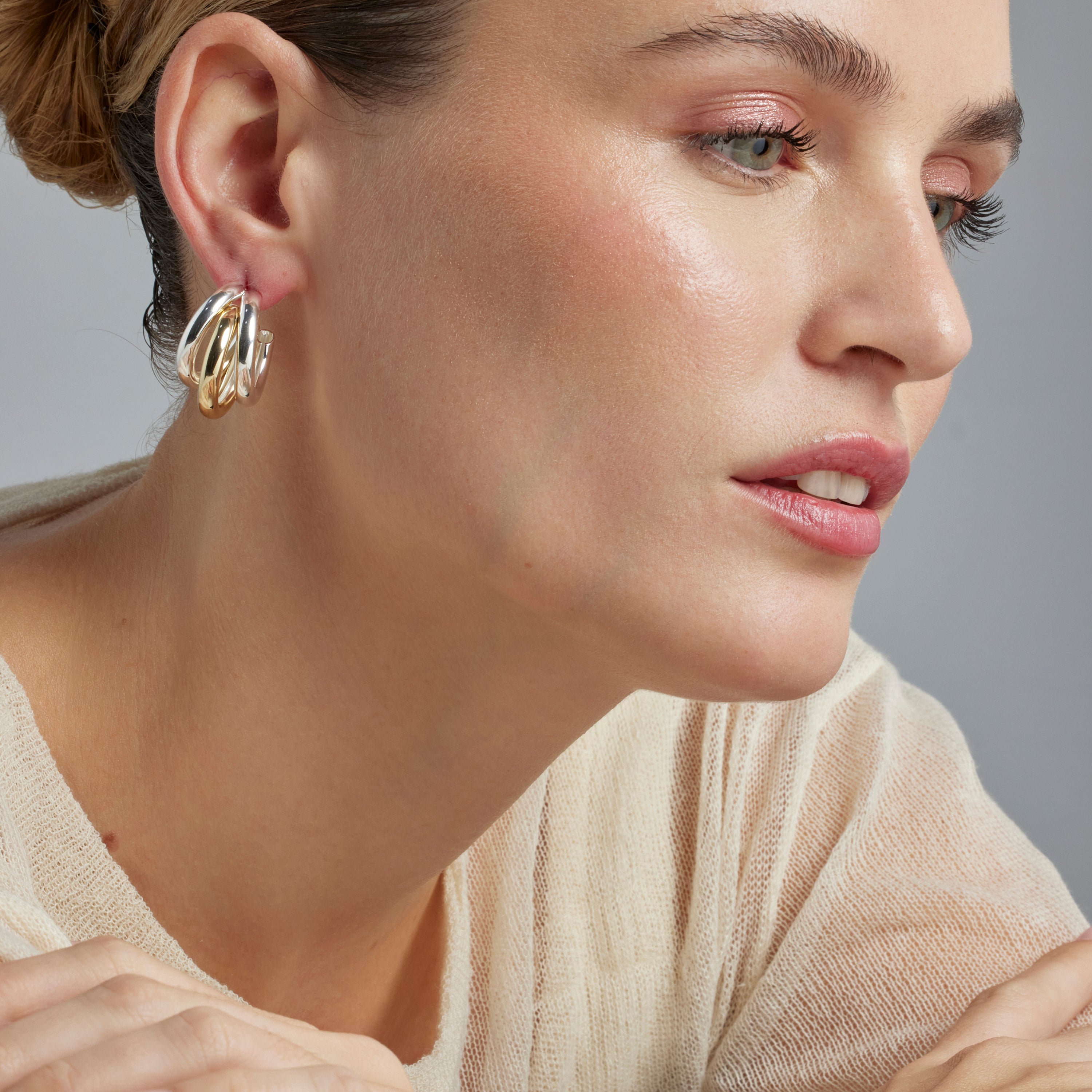 Boucles d'oreilles finition argent - Nove