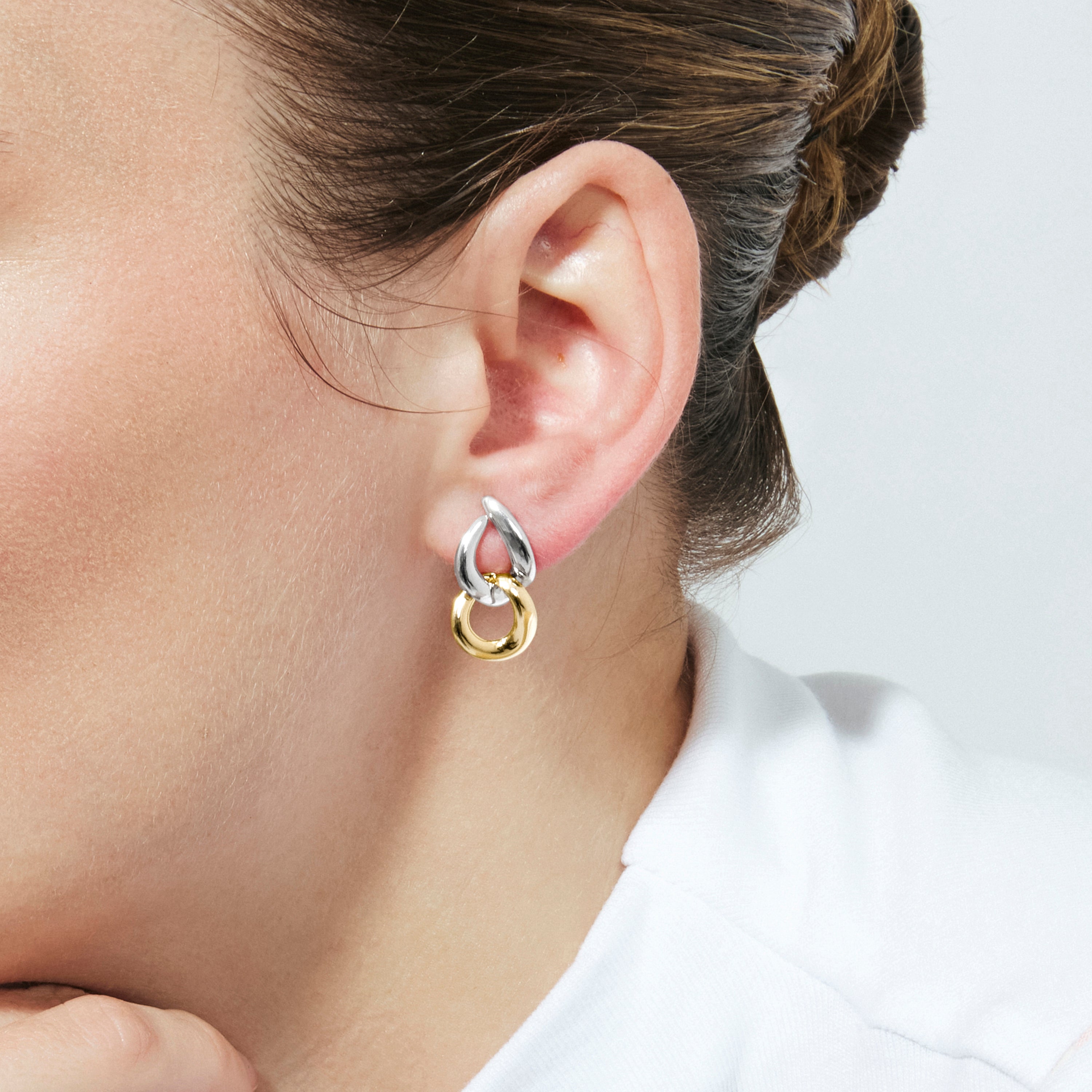 Boucles d'oreilles finition or jaune 18 carats - Saga