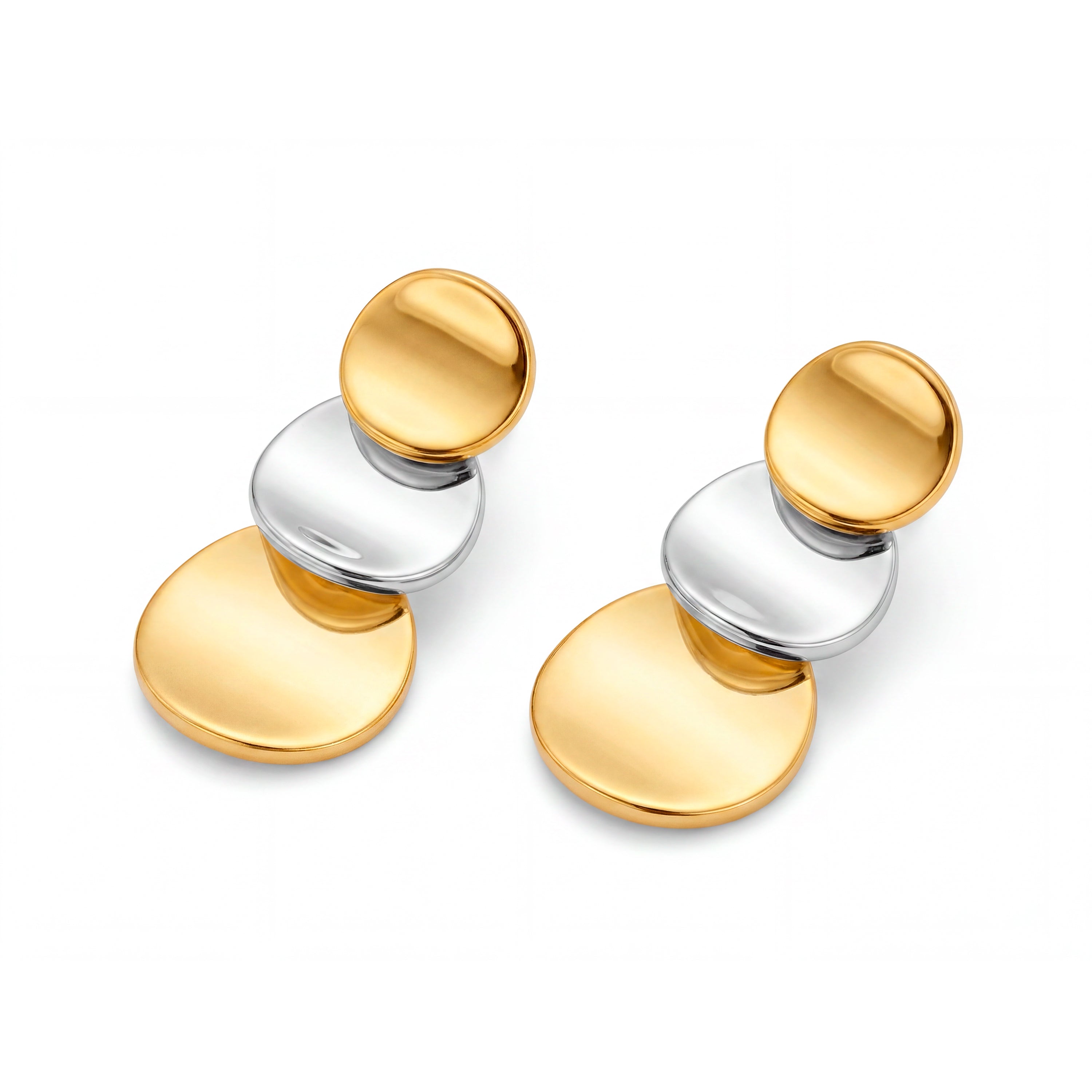 Brincos com acabamento em ouro amarelo de 18k - Nahab