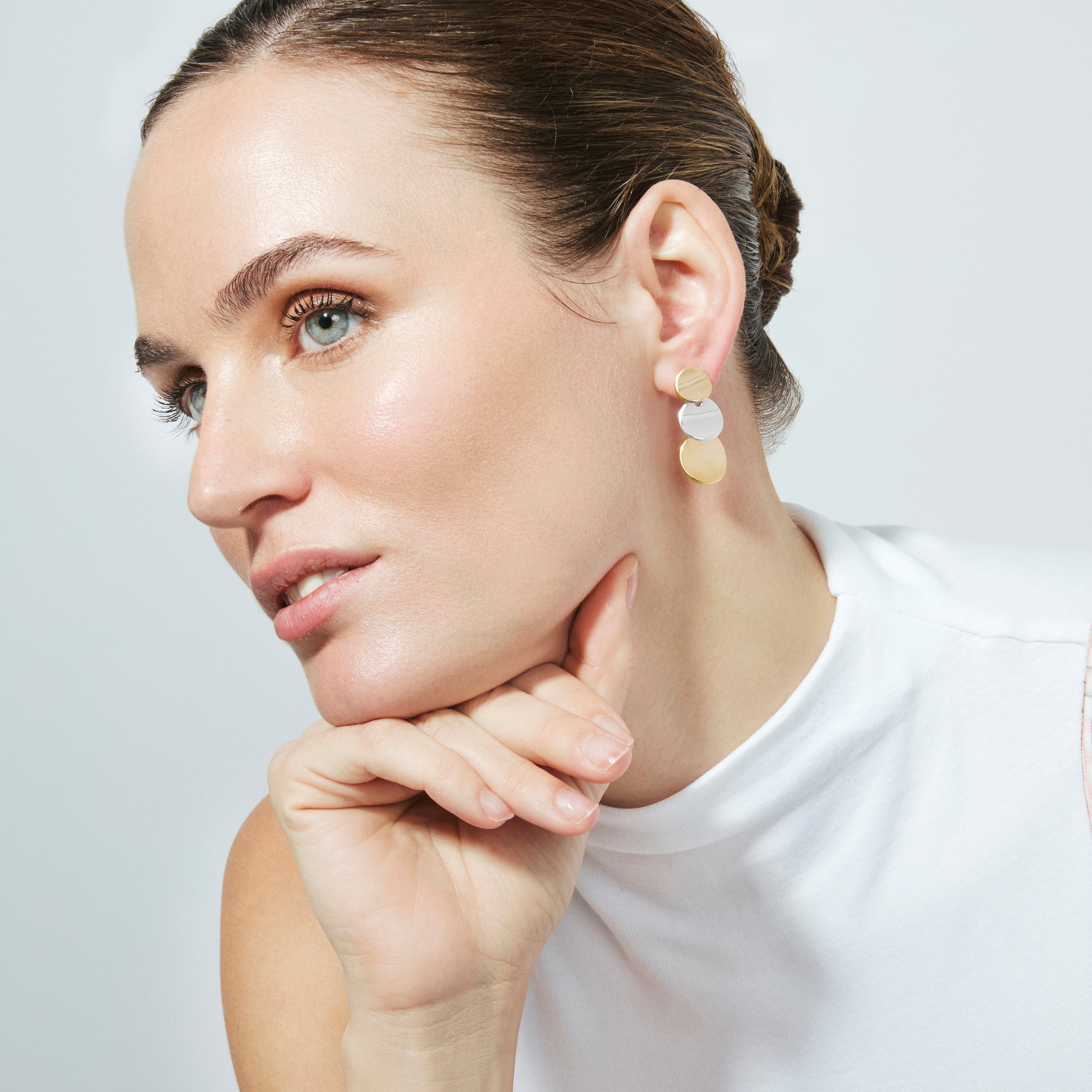 Brincos com acabamento em ouro amarelo de 18k - Nahab