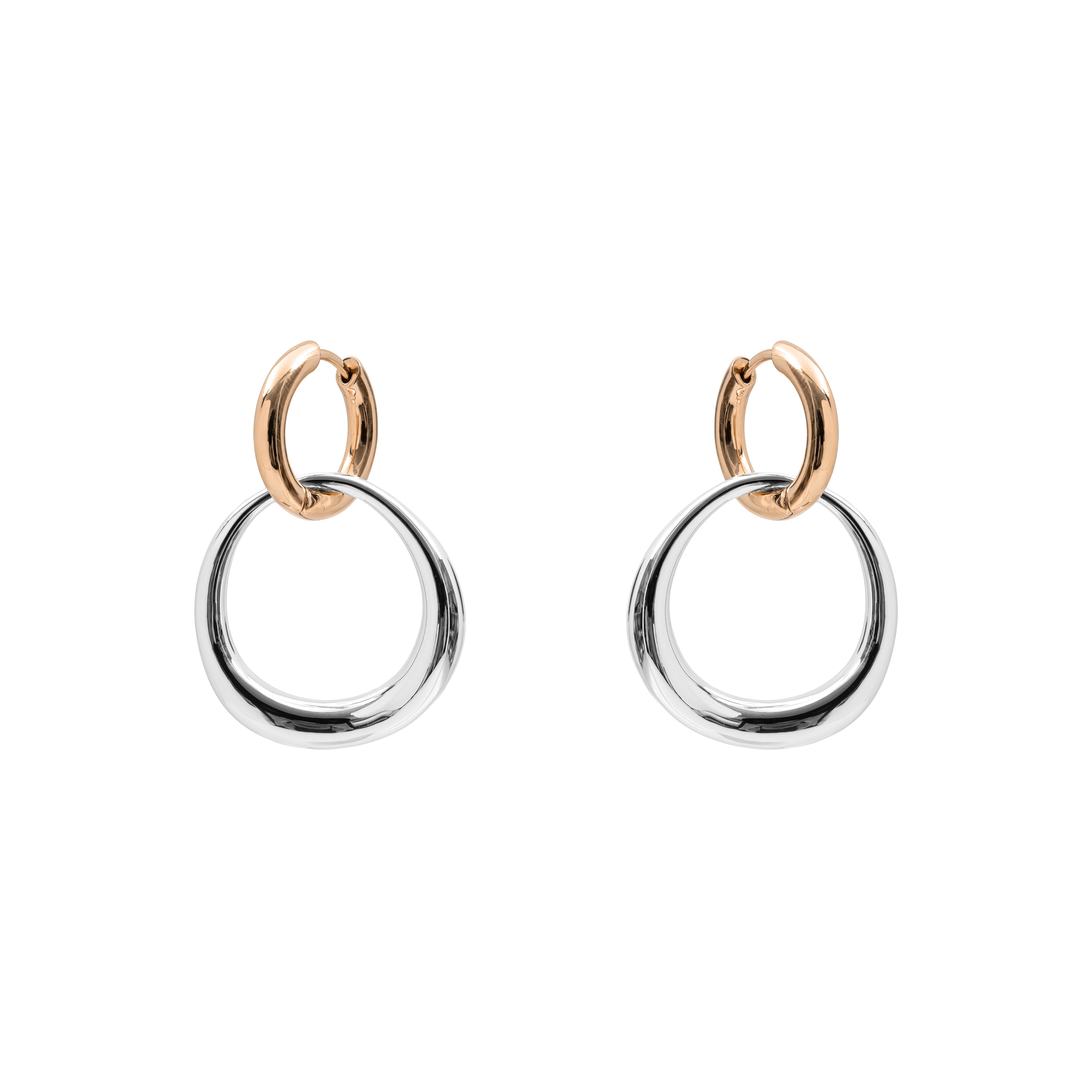Pendientes acabado en rodio, oro amarillo y rosa de 18k - Malorly