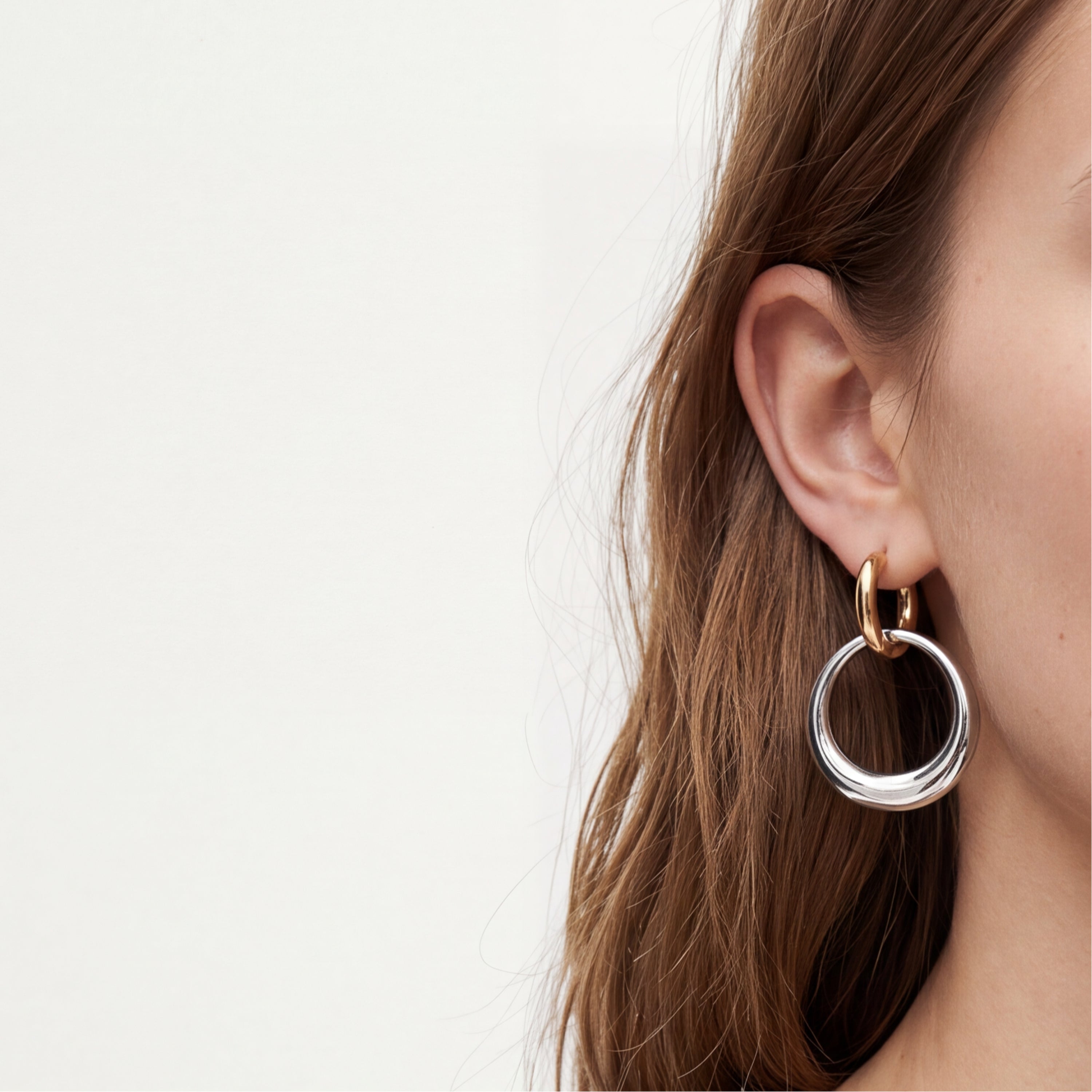 Pendientes acabado en rodio, oro amarillo y rosa de 18k - Malorly