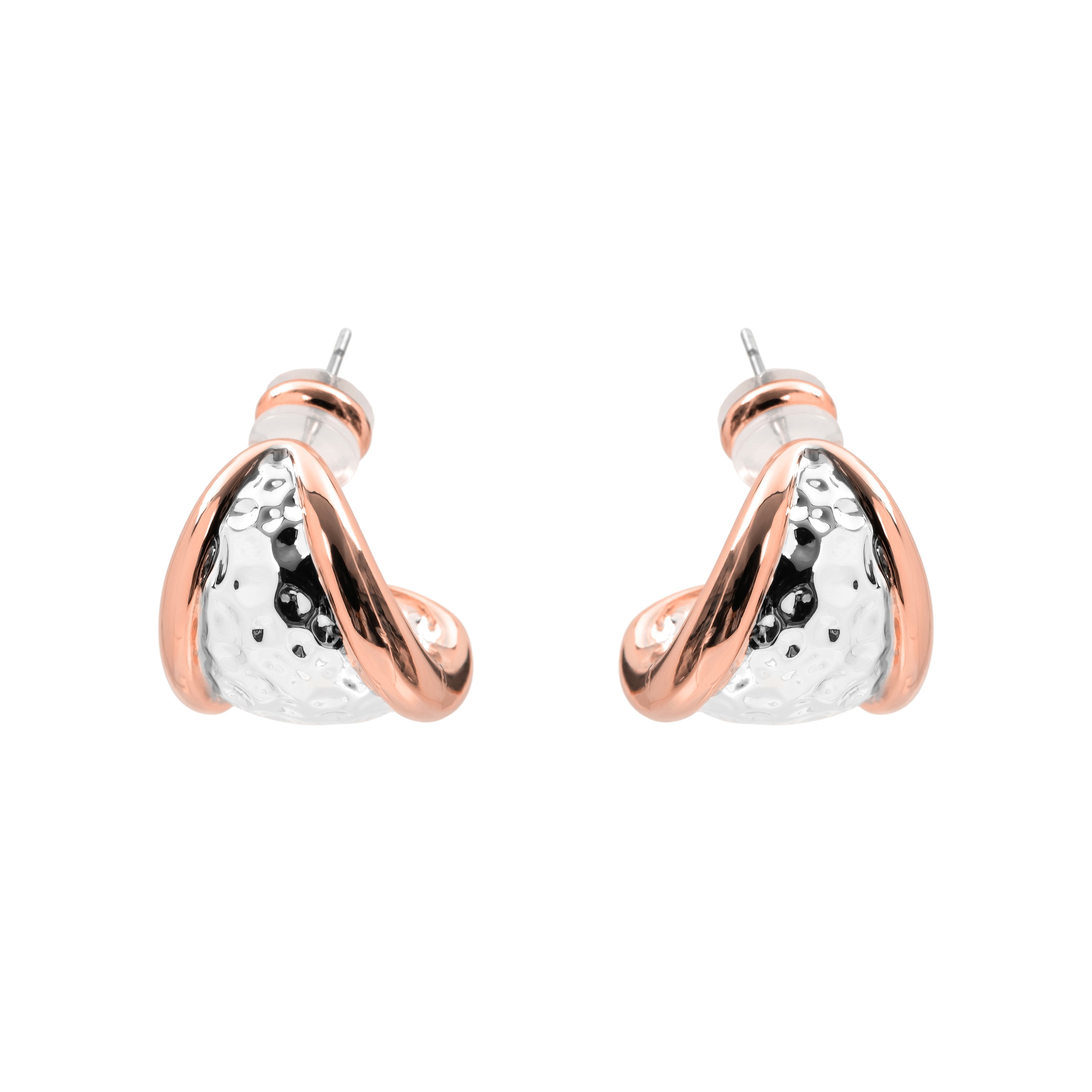 Pendientes acabado en rodio, oro amarillo y rosa de 18k - Sagen
