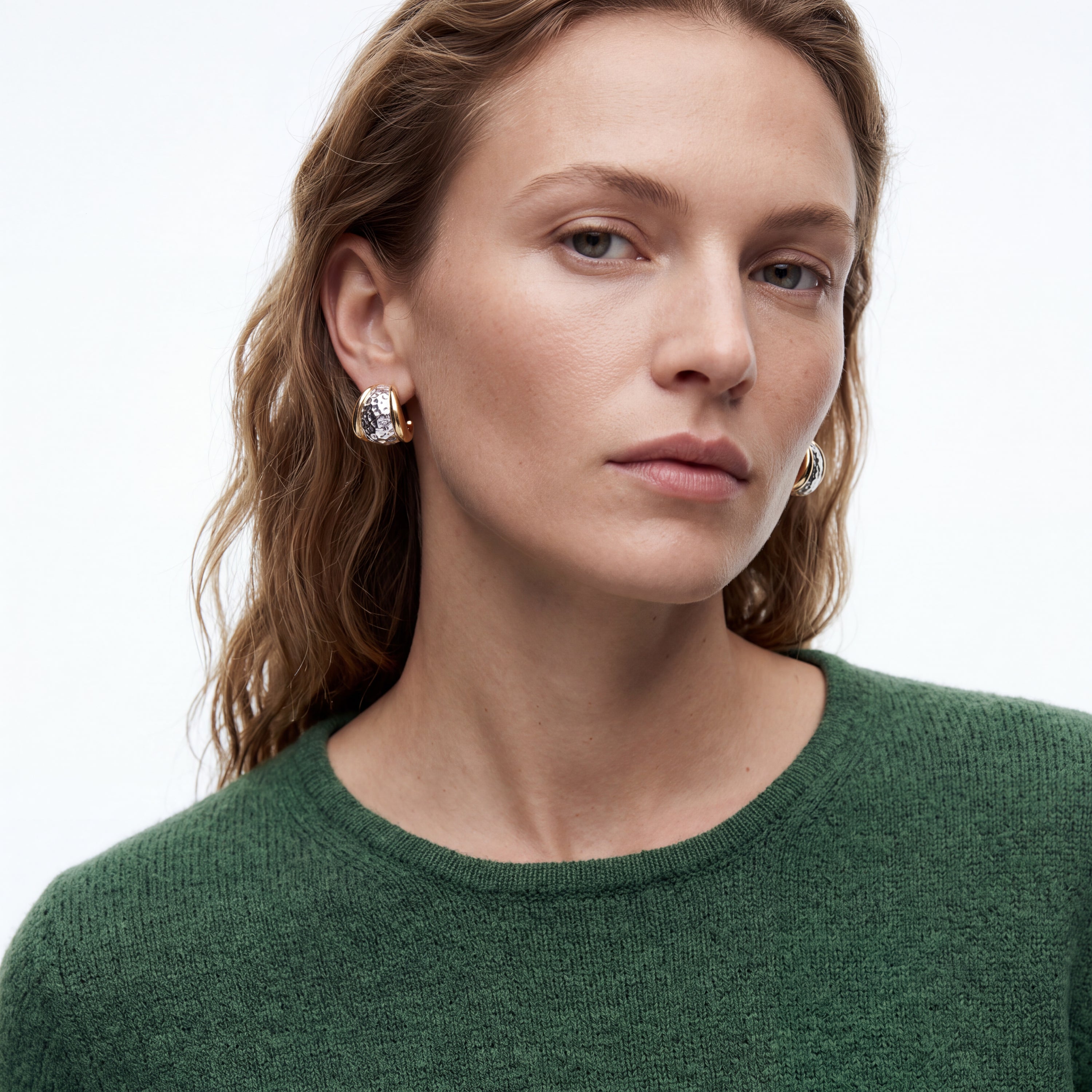 Pendientes acabado en rodio, oro amarillo y rosa de 18k - Sagen