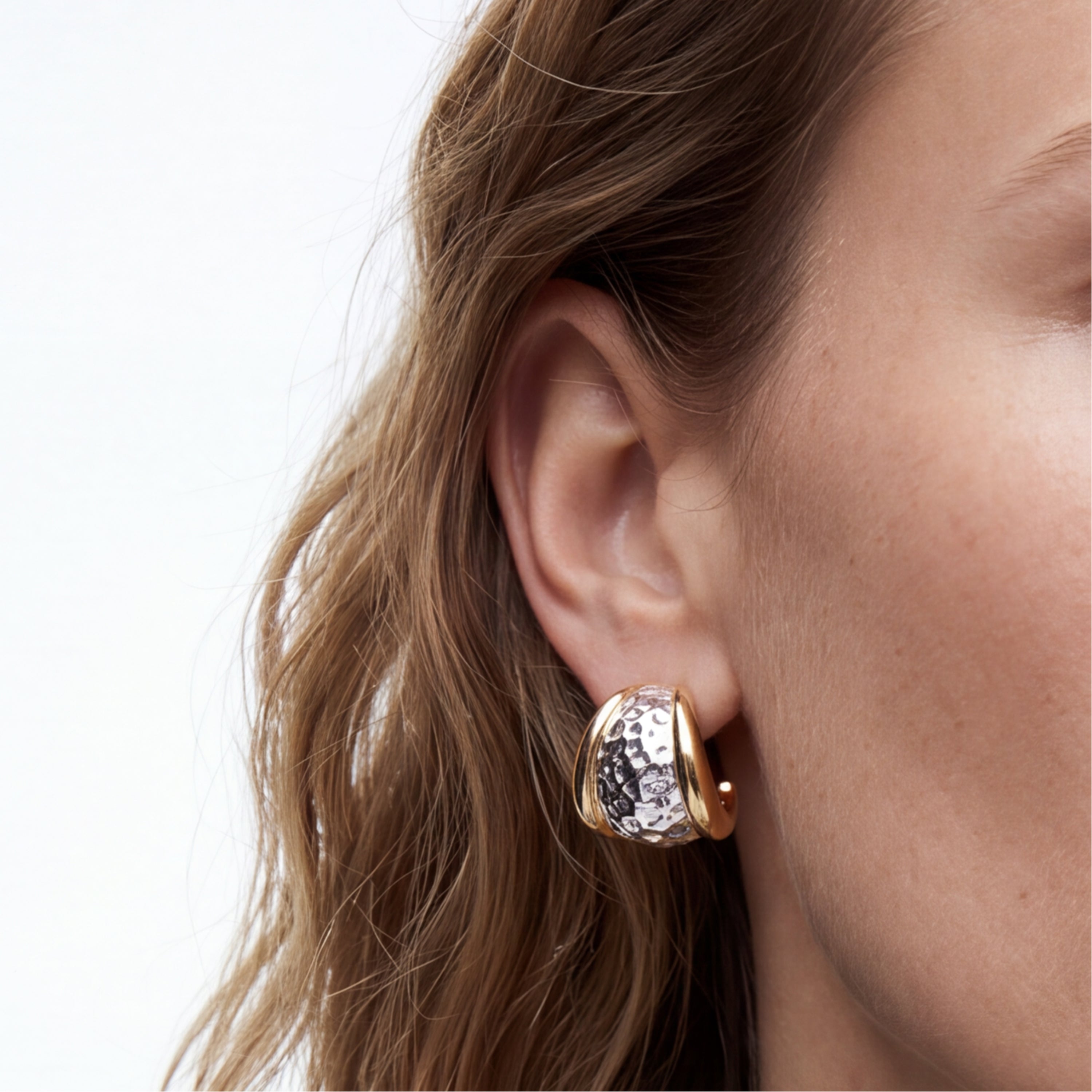Pendientes acabado en rodio, oro amarillo y rosa de 18k - Sagen