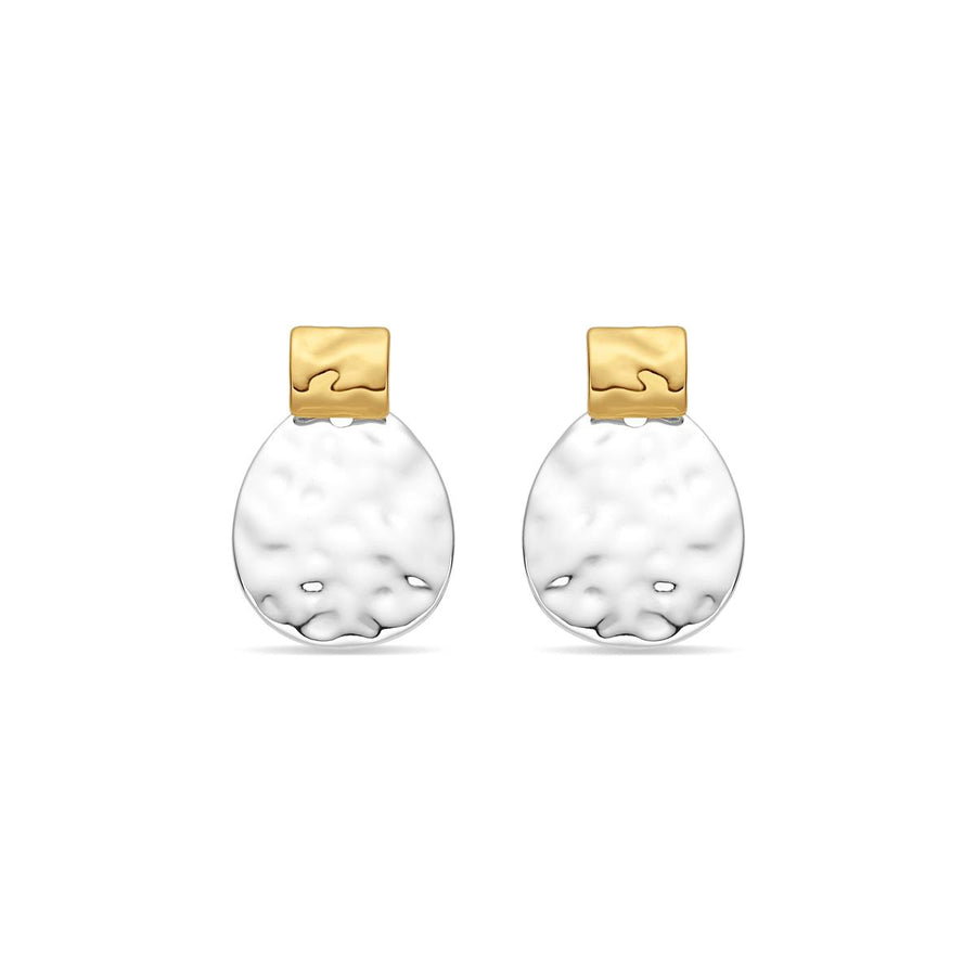 Pendientes acabado en rodio, oro amarillo de 18k - Dimgan