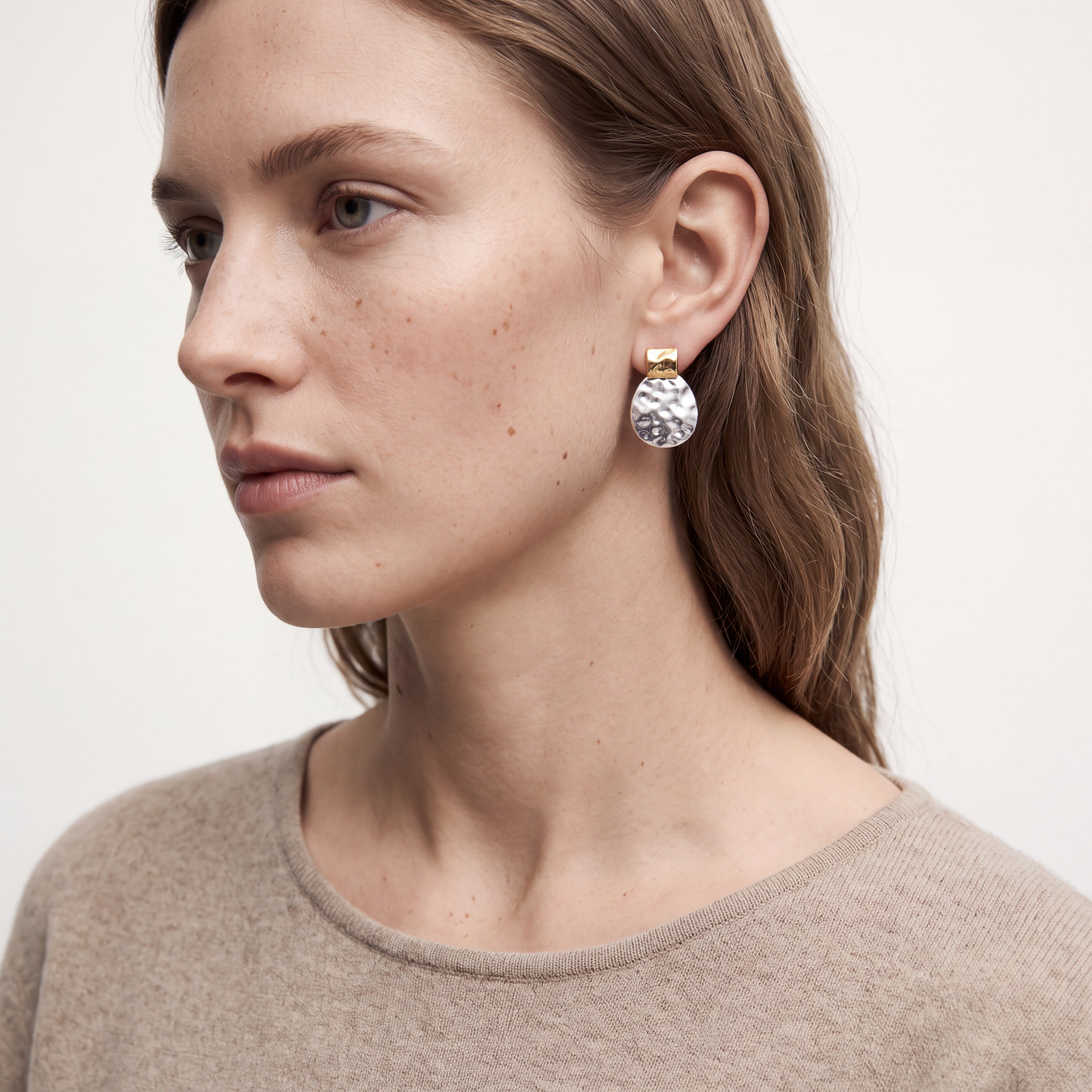 Pendientes acabado en rodio, oro amarillo y rosa de 18k - Dimgan