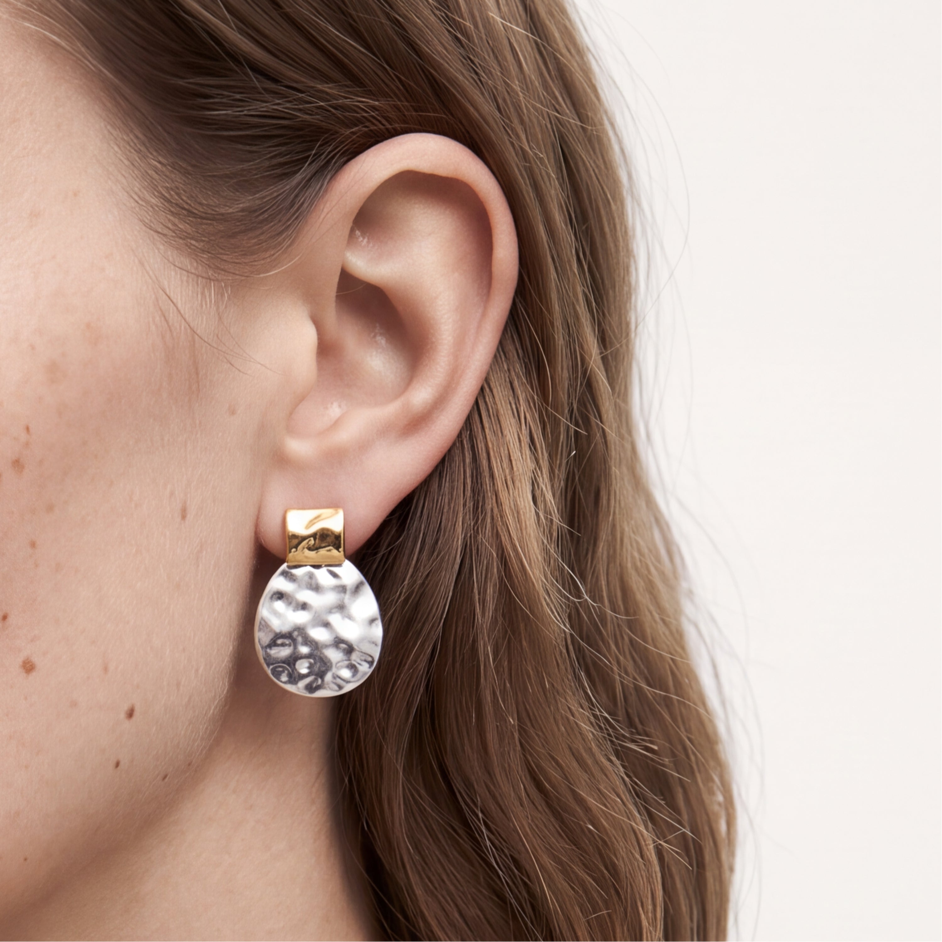 Pendientes acabado en rodio, oro amarillo y rosa de 18k - Dimgan