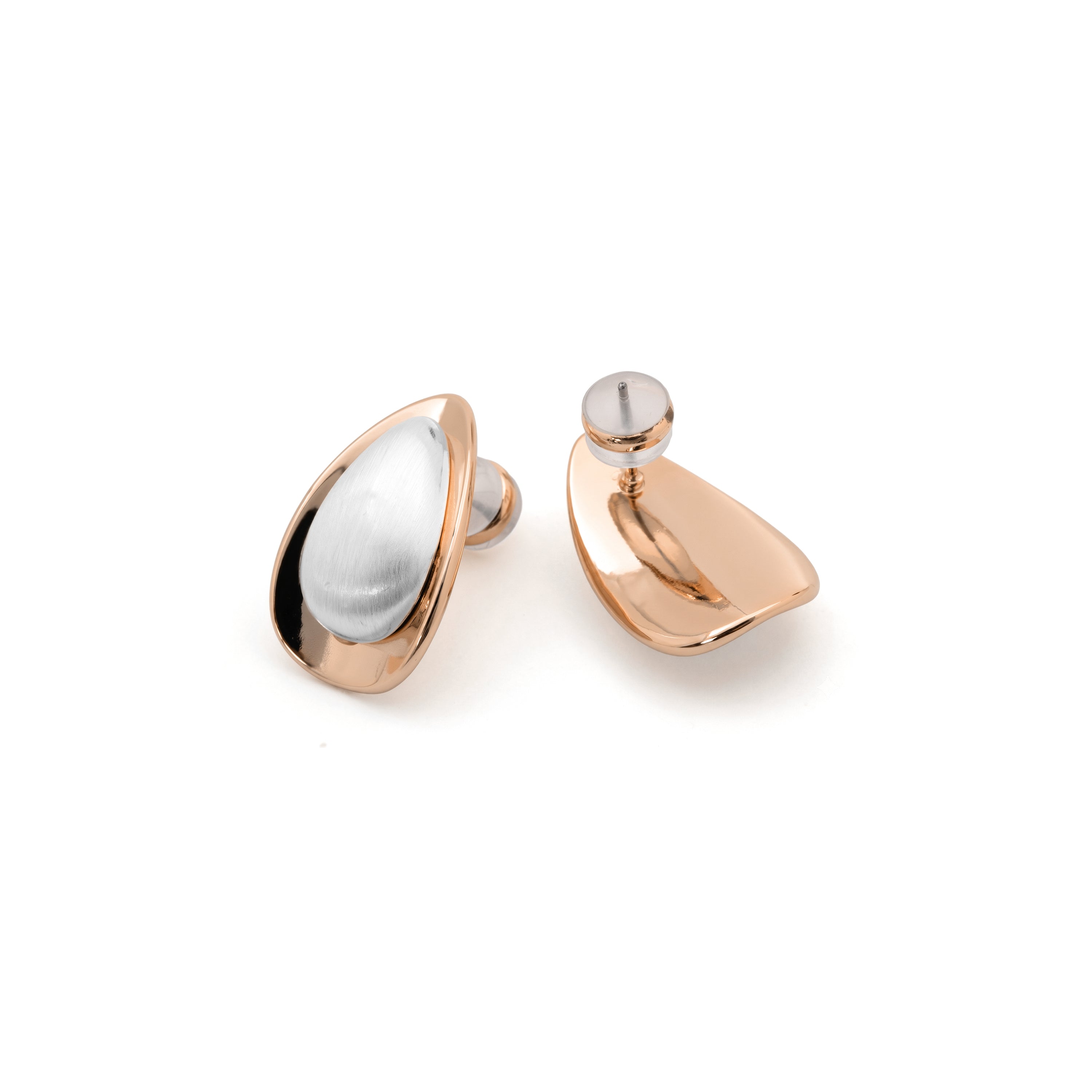 Pendientes Azla acabado plata y oro 18k - Azla