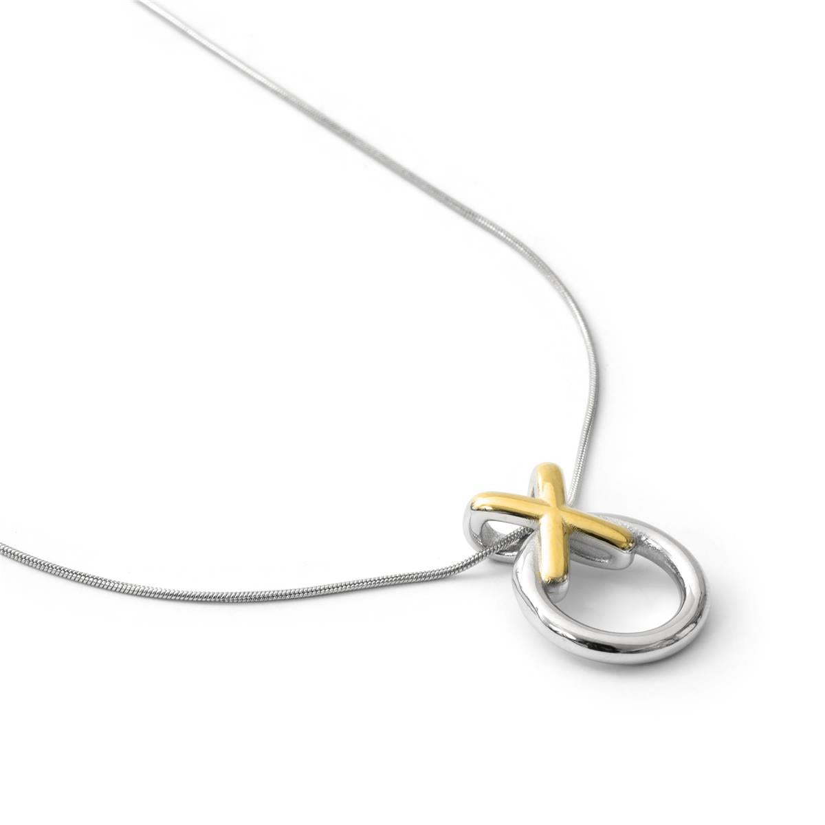 Collier finition or jaune 18 carats et rhodium - Merilah