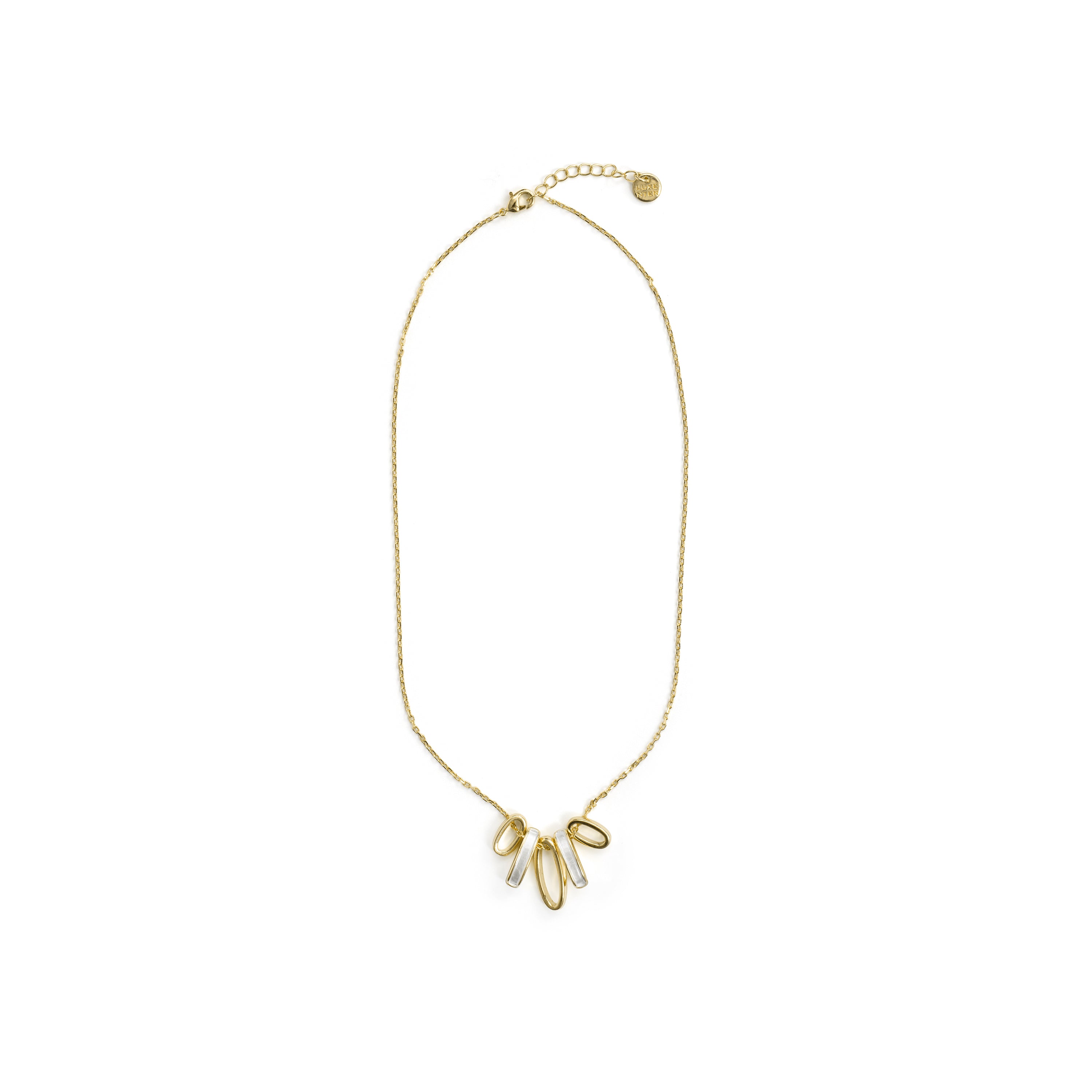 Necklace with rhodium, 18k yellow gold, and rose gold finish - Eresron