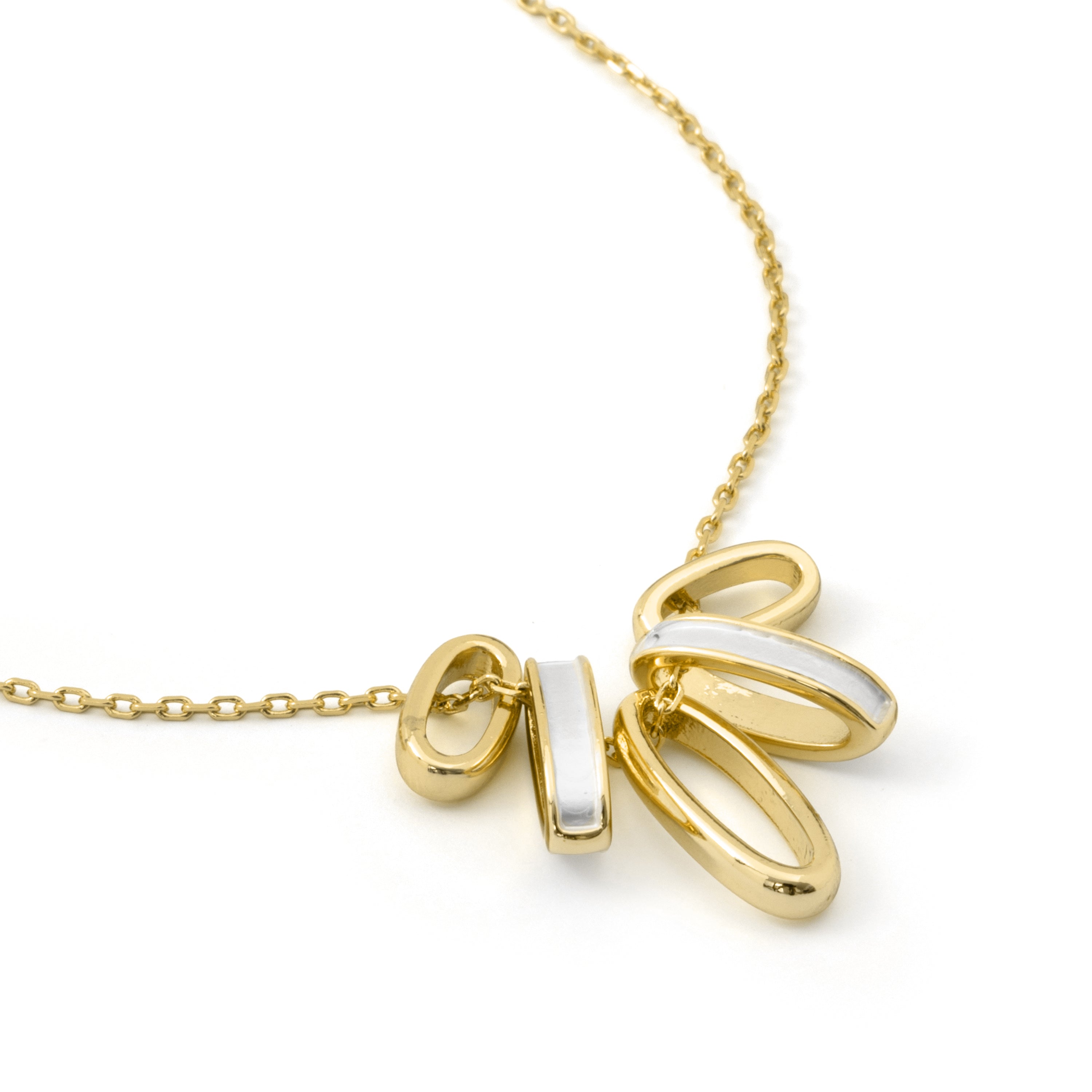 Necklace with rhodium, 18k yellow gold, and rose gold finish - Eresron