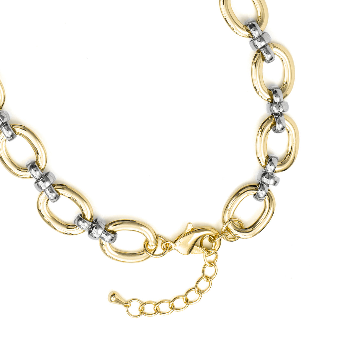 Rhodium-finished collar, yellow gold - Hildesi