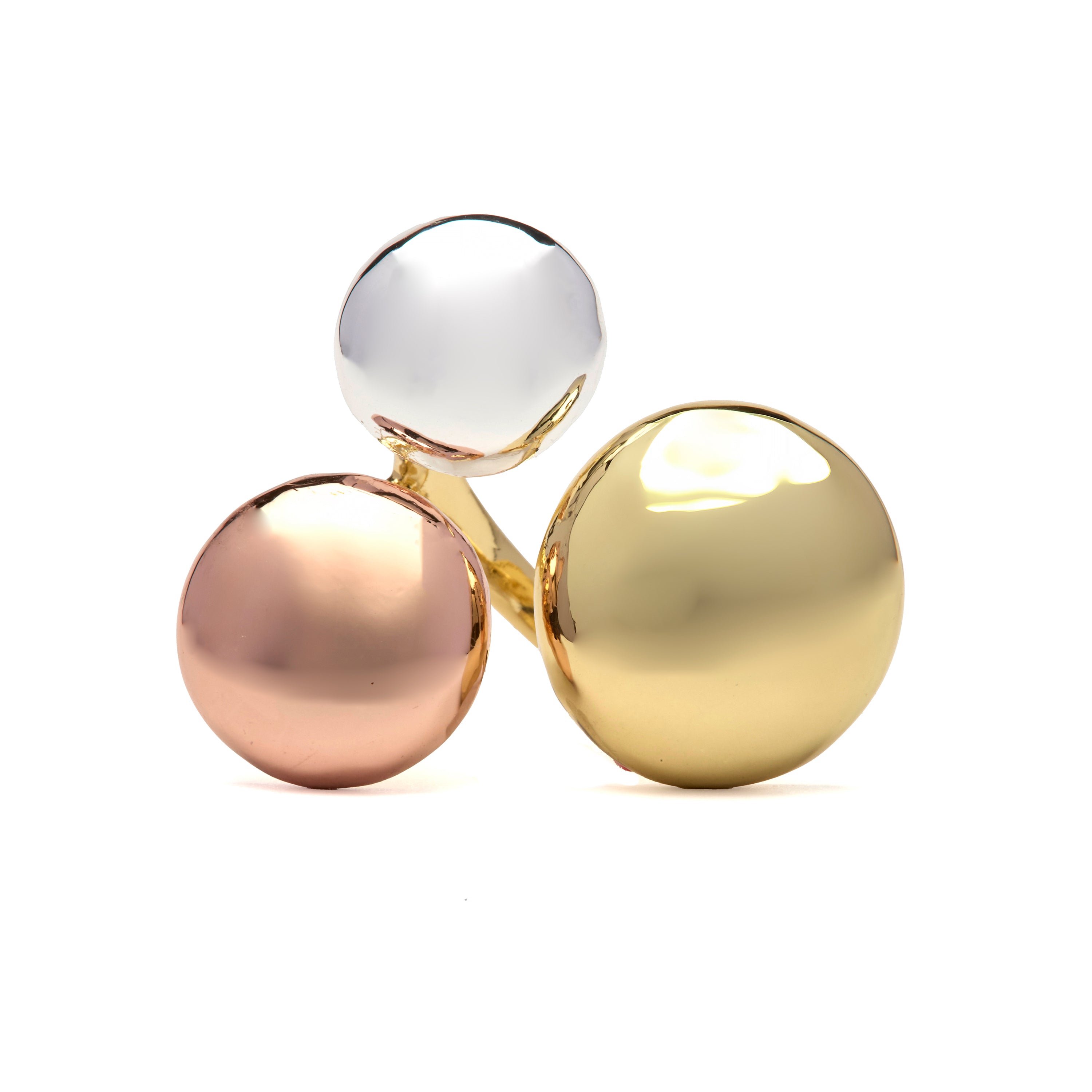 Anillo acabado en Rodio, oro amarillo y rosa de 18k - Basuz