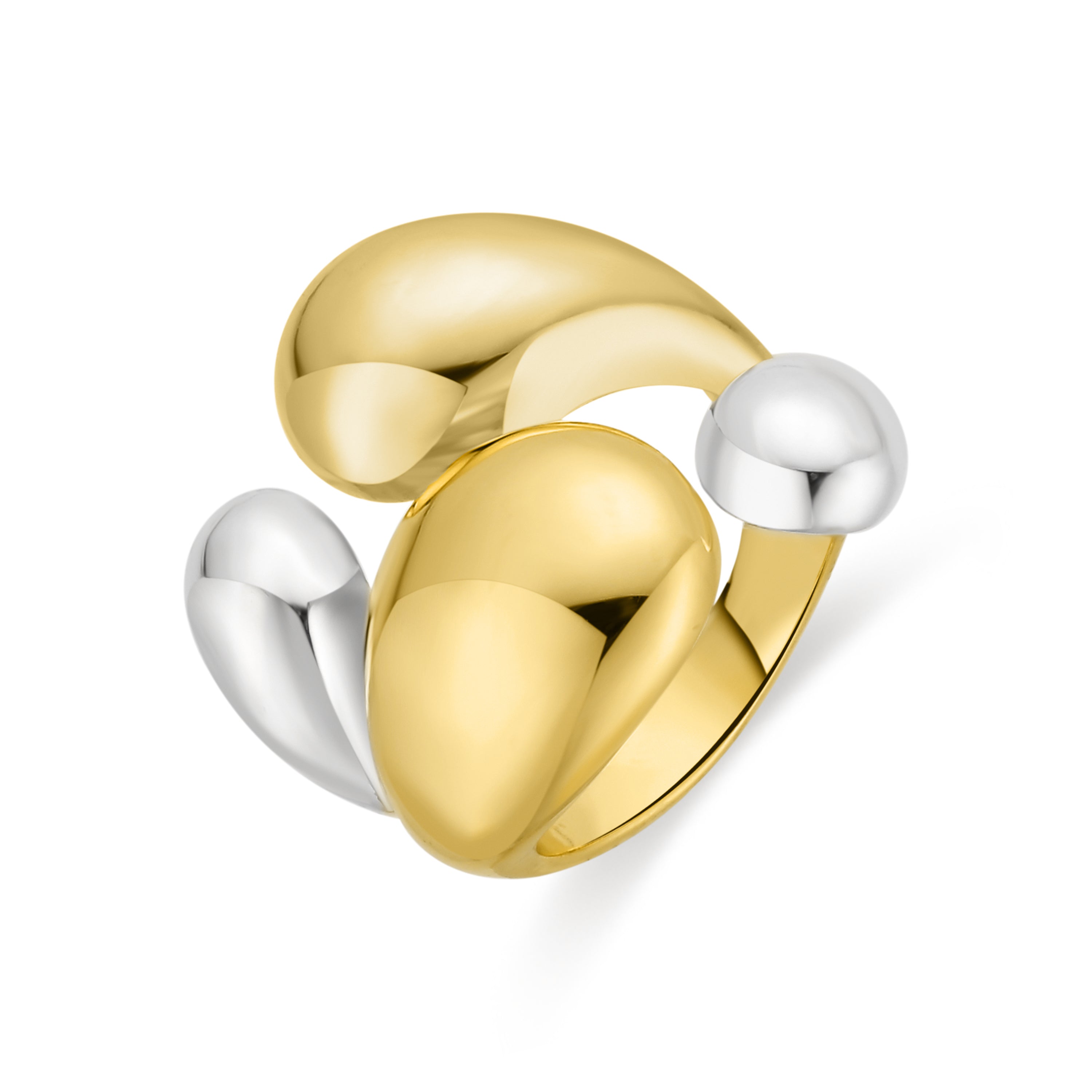 Ring finished in Rhodium, 18k yellow and rose gold - Basuz