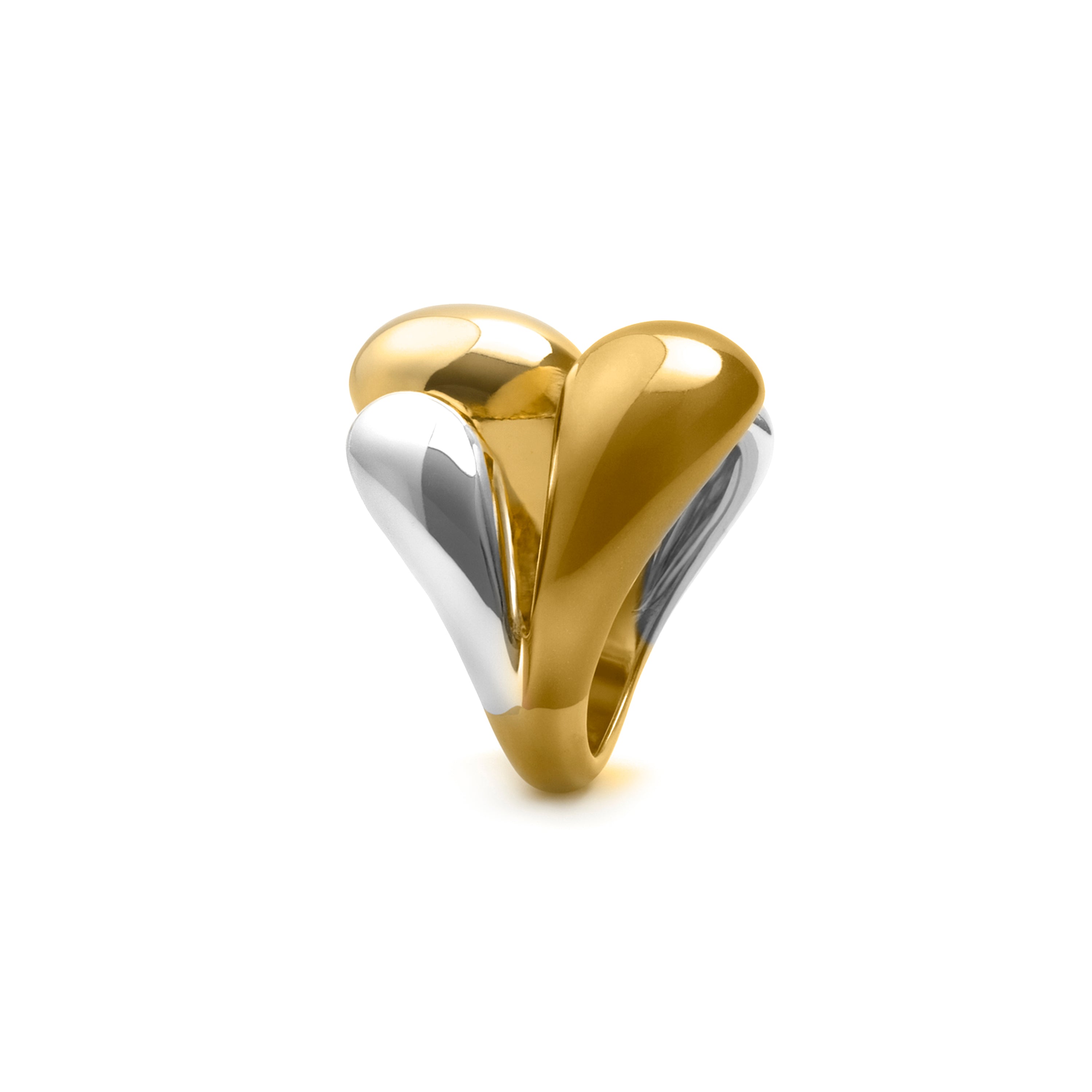 Ring finished in Rhodium, 18k yellow and rose gold - Basuz